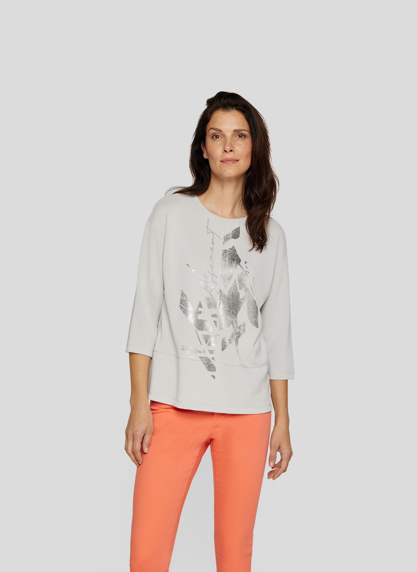 Rabe Print-Shirt "Rabe Schickes 3/4-Arm-Shirt mit Silber-Print"