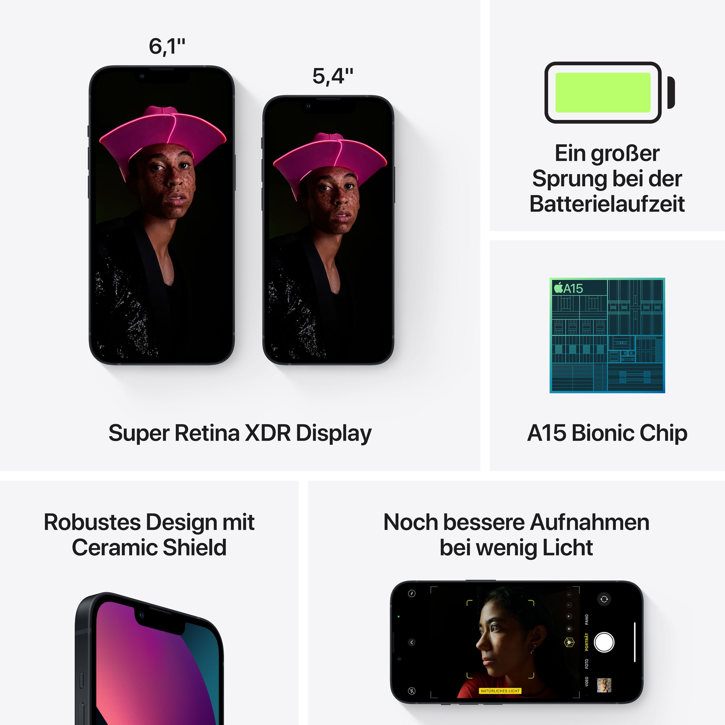 Apple Smartphone »iPhone 13«, Midnight, 15,4 cm/6,1 Zoll, 512 GB Speicherplatz, 12 MP Kamera