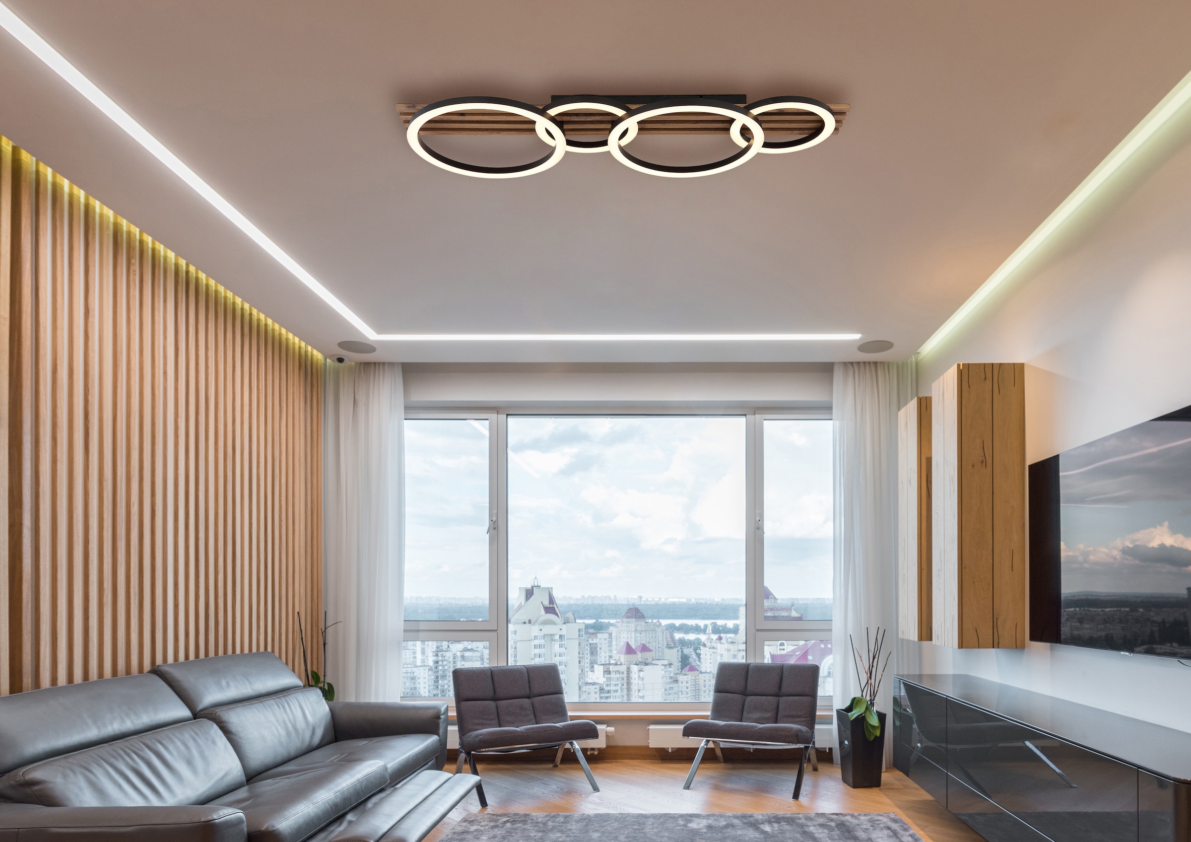 GLOBO LIGHTING Deckenleuchte »TISHA« LED-Modul 1 Stk. Warmweiß Deckenlampe Wohnzimmer-Leuchte Schlafzimmer-Leuchte Flur Küche