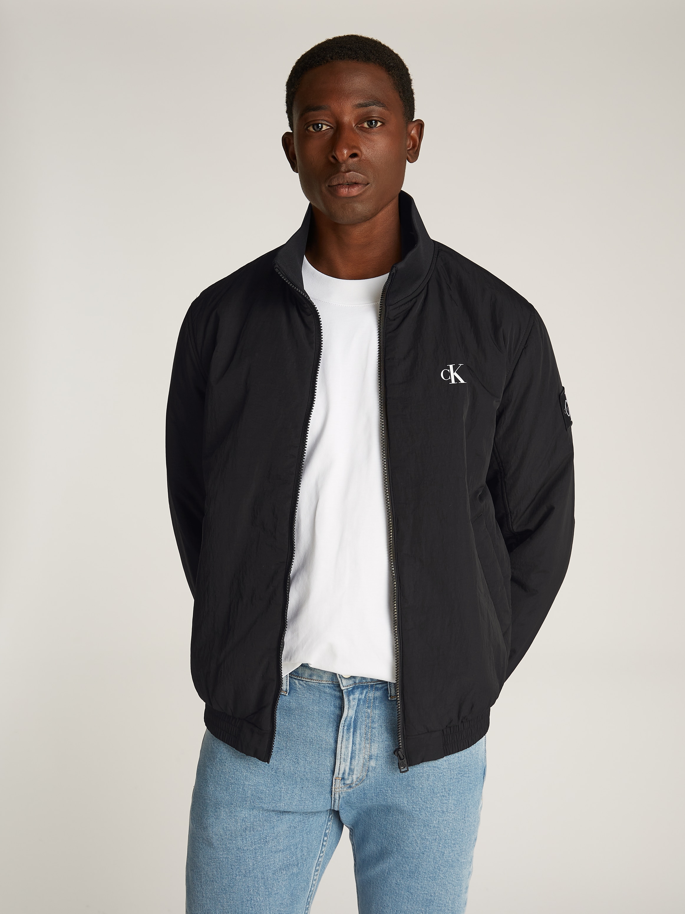 Calvin Klein Jeans Collegejacke "PADDED HARRINGTON", mit Logoprägung