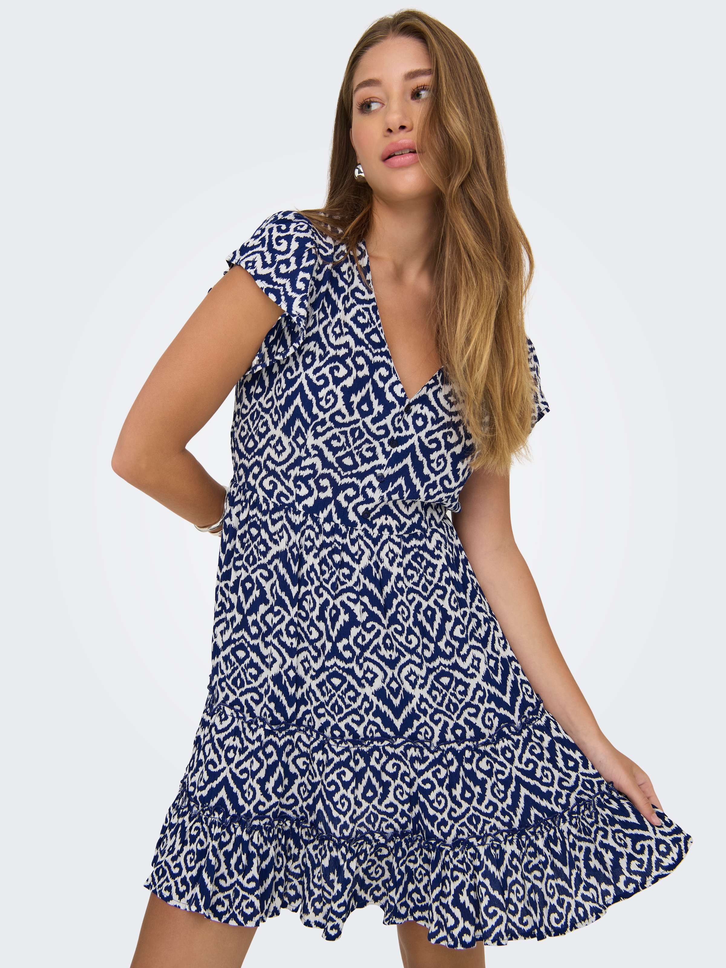 ONLY Minikleid »ONLCLAUDETTE LIFE SS MINI DRESS WVN NOOS«, Sommerkleid