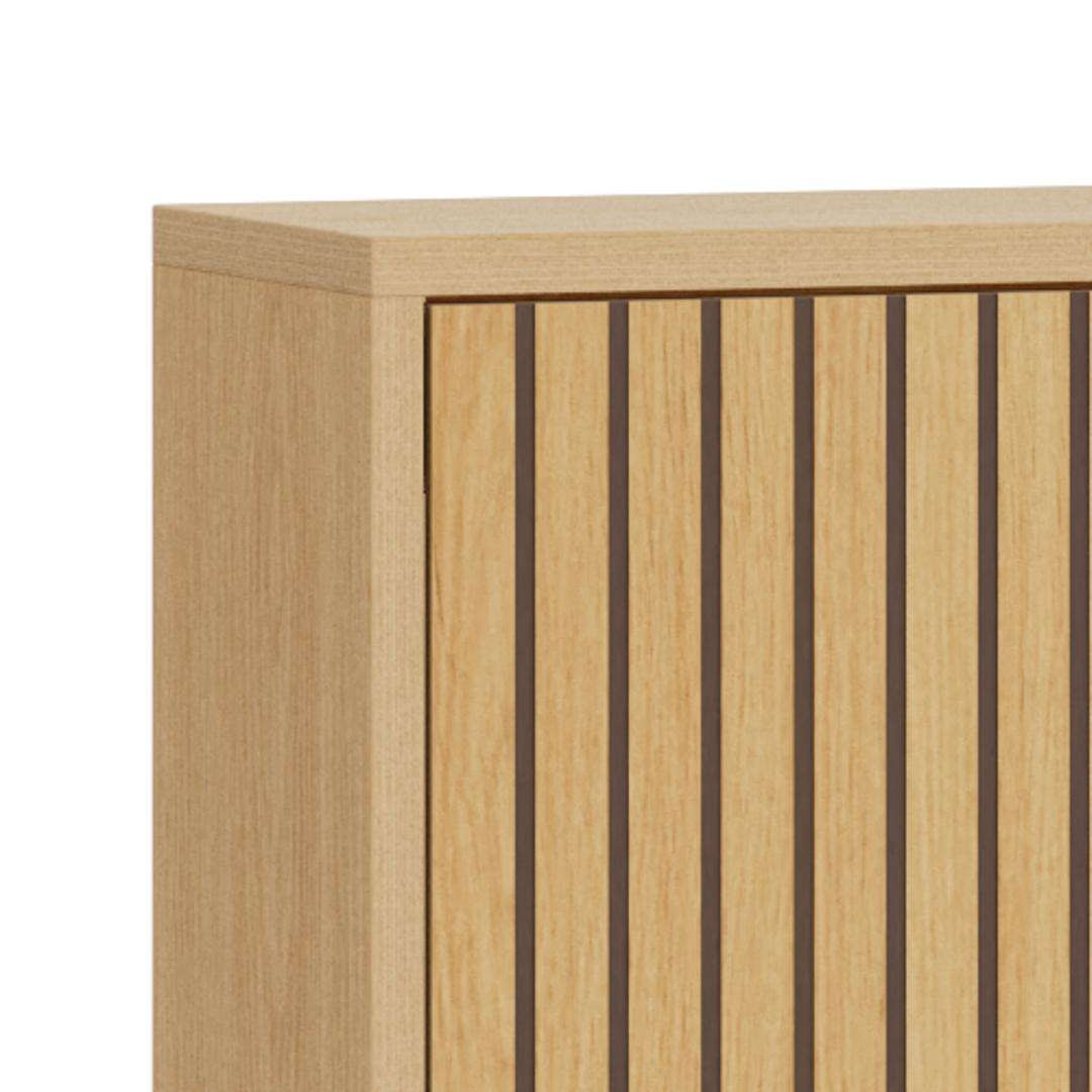 ACTONA GROUP Schuhschrank »Albany – platzsparend & modern mit Lamellenfront« Elegante Eiche Lamellenfront, Bodenfreiheit durch Wandmontage