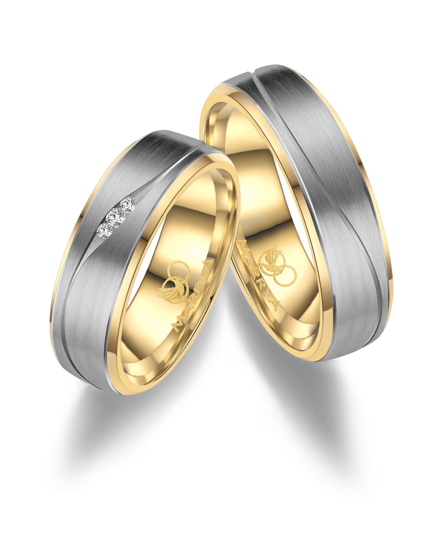 Marrya Partnerring »Diamant Titan Ringe Trauringe Eheringe Partnerringe«