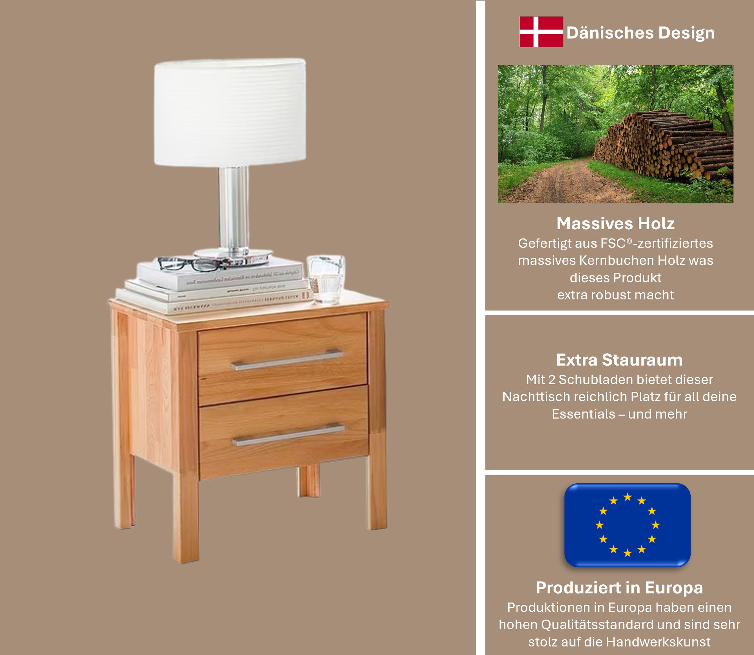 Home affaire Nachtkonsole "Modesty Nachtkonsole, überzeugt durch sein klare günstig online kaufen