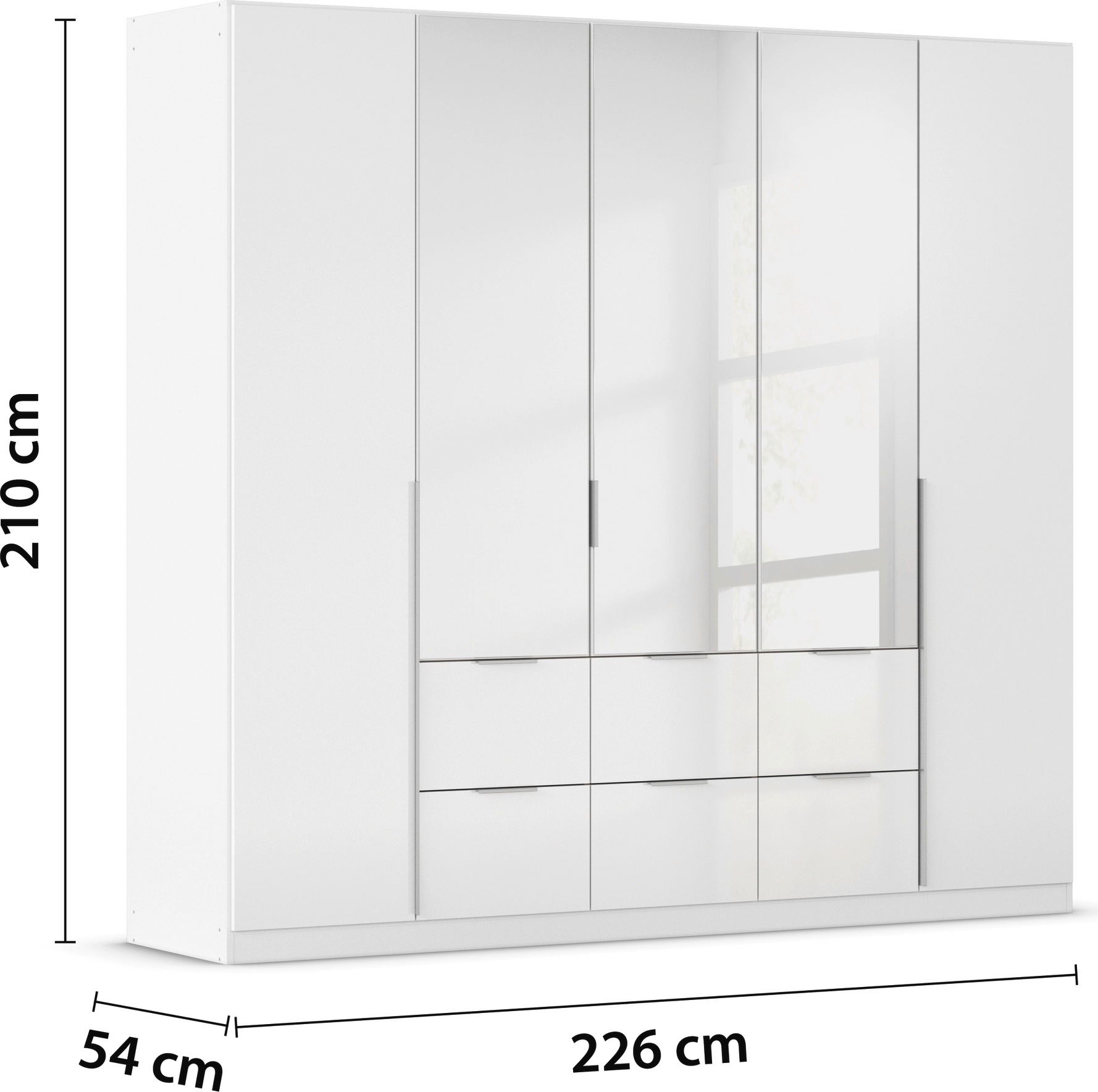 rauch Drehtürenschrank »Kleiderschrank Schrank Garderobe AGORDO mit Dekor- oder Hochglanzfront«, (in zwei Griff-Farben mit Dekor- oder Hochglanzfront), mit Außenschubkästen, in 6 Breiten und 2 Höhen MADE IN GERMANY