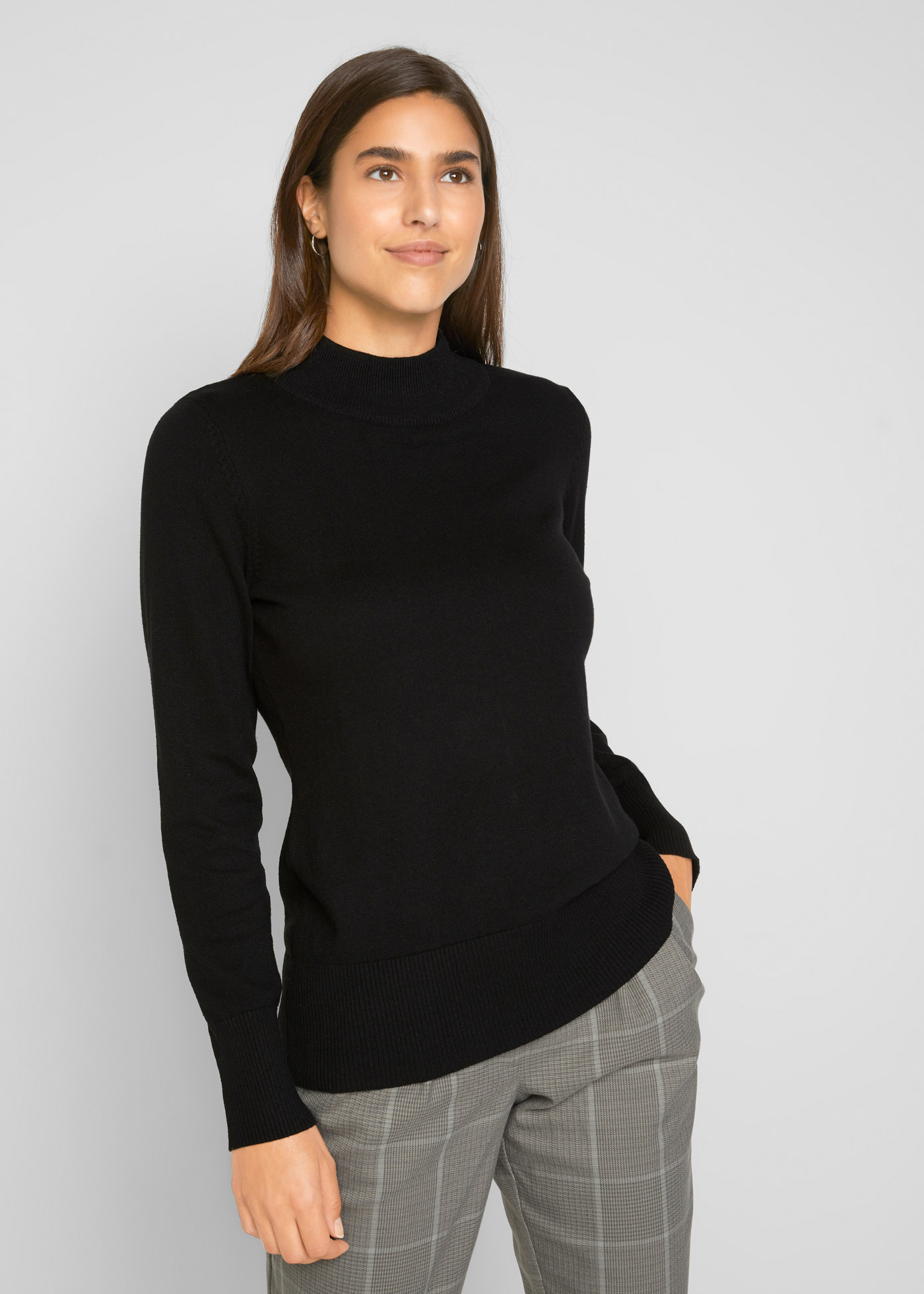 bonprix aus Strickmaterial, atmungsaktiv, pflegeleicht, mit Stehkragen