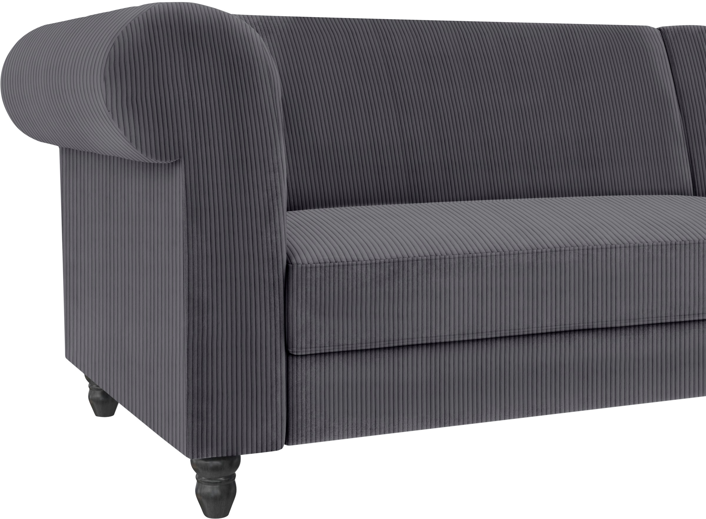 Dorel Home Ecksofa »Felix II, L-Form, Schlafsofa 241cm (Liegefl. 108/195 cm),«, verstellb. Rückenlehne, Recamiere wechselbar, Cord