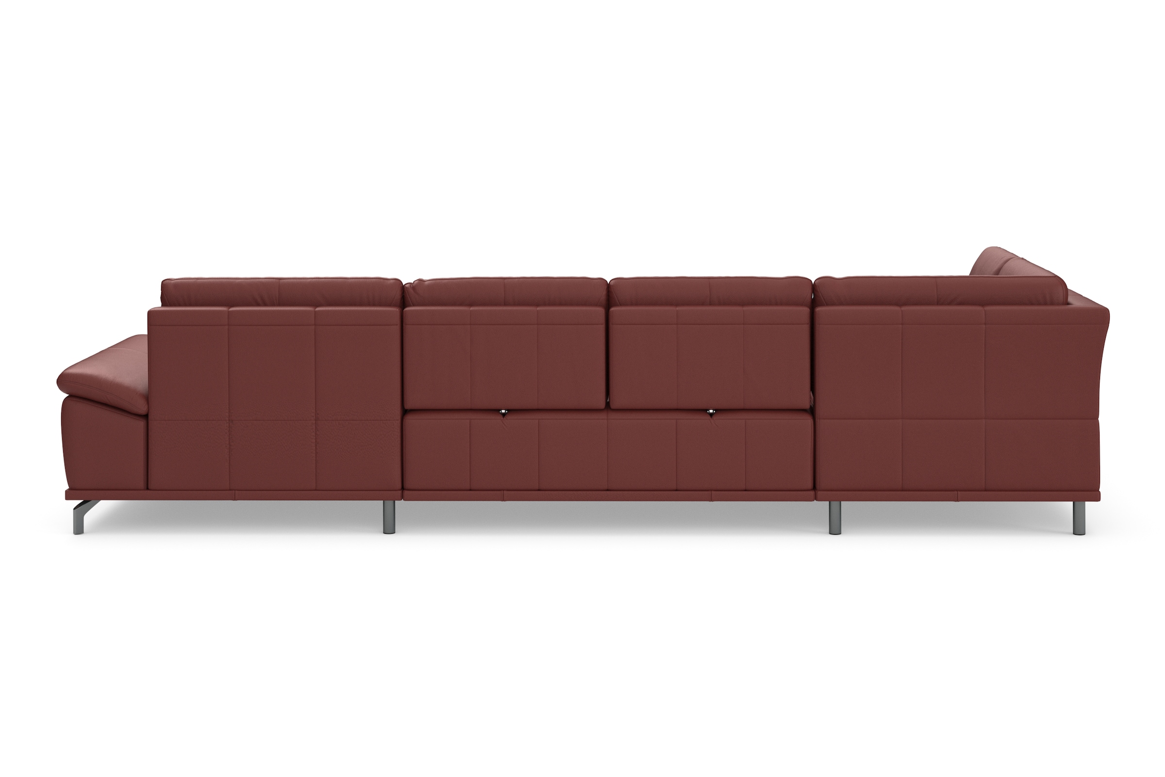 Places of Style Wohnlandschaft »Costello U-Form, mit Sitztiefenverstellung, Armteilverstellung und«, 3 Nierenkissen, optional Bettfunktion und Bettkasten