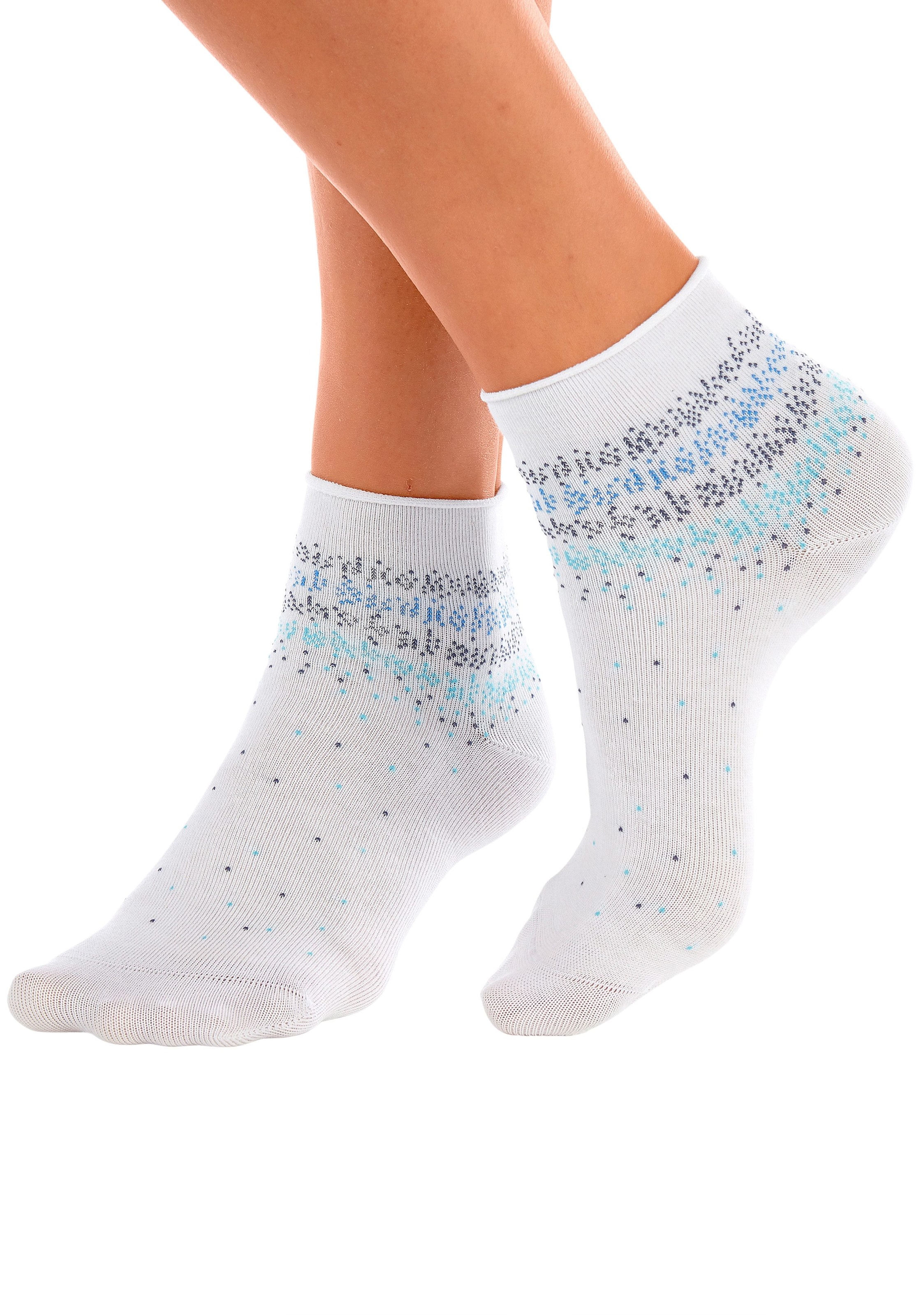 H.I.S Kurzsocken, (Set, 7 Paar), mit Pünktchen Muster