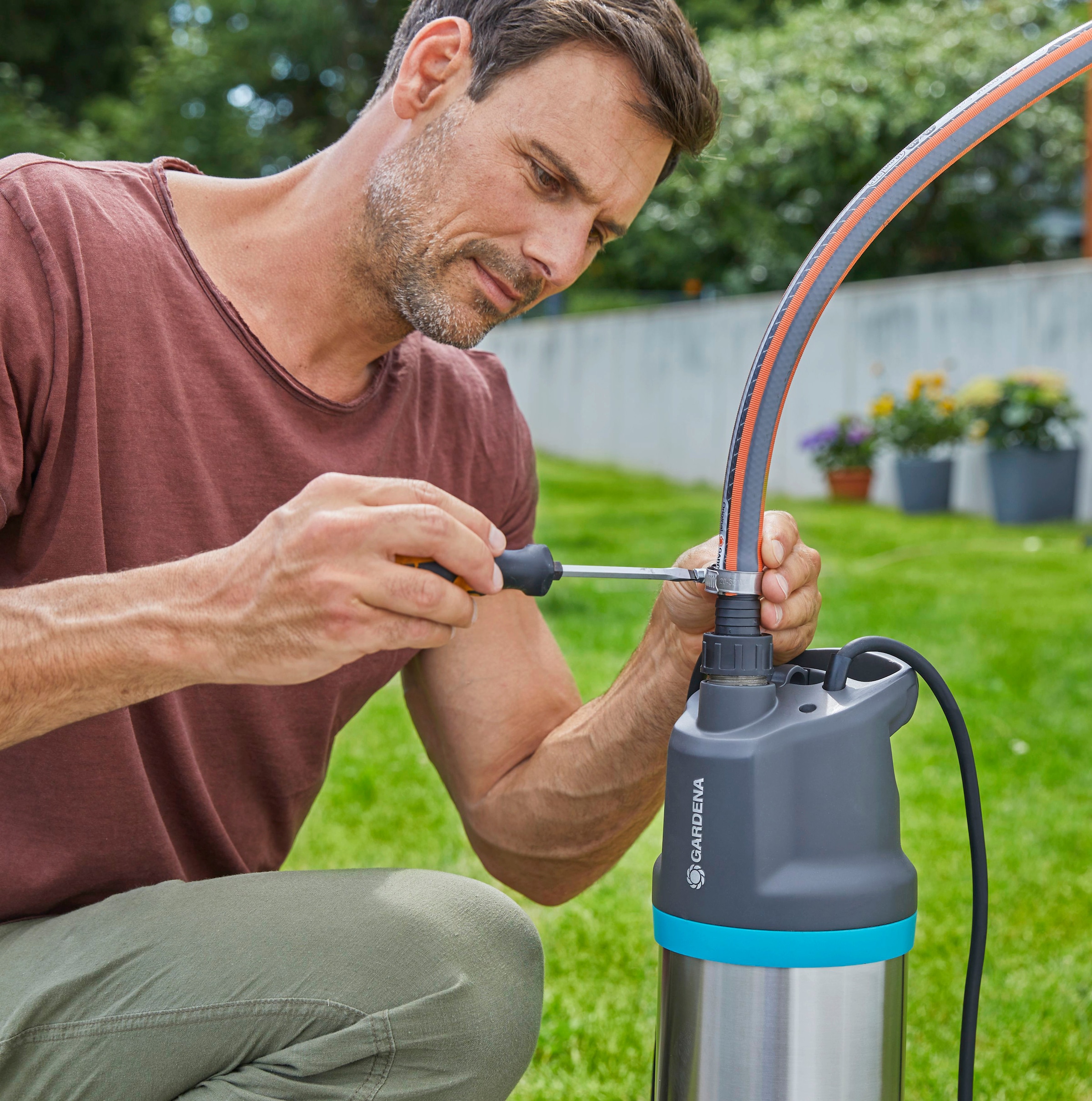 GARDENA Tauchdruckpumpe »5900/4 inox, 1768-20«, 5900 l/h max. Fördermenge