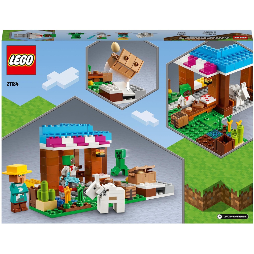 LEGO® Konstruktionsspielsteine »Die Bäckerei (21184), LEGO® Minecraft«, (154 St.)
