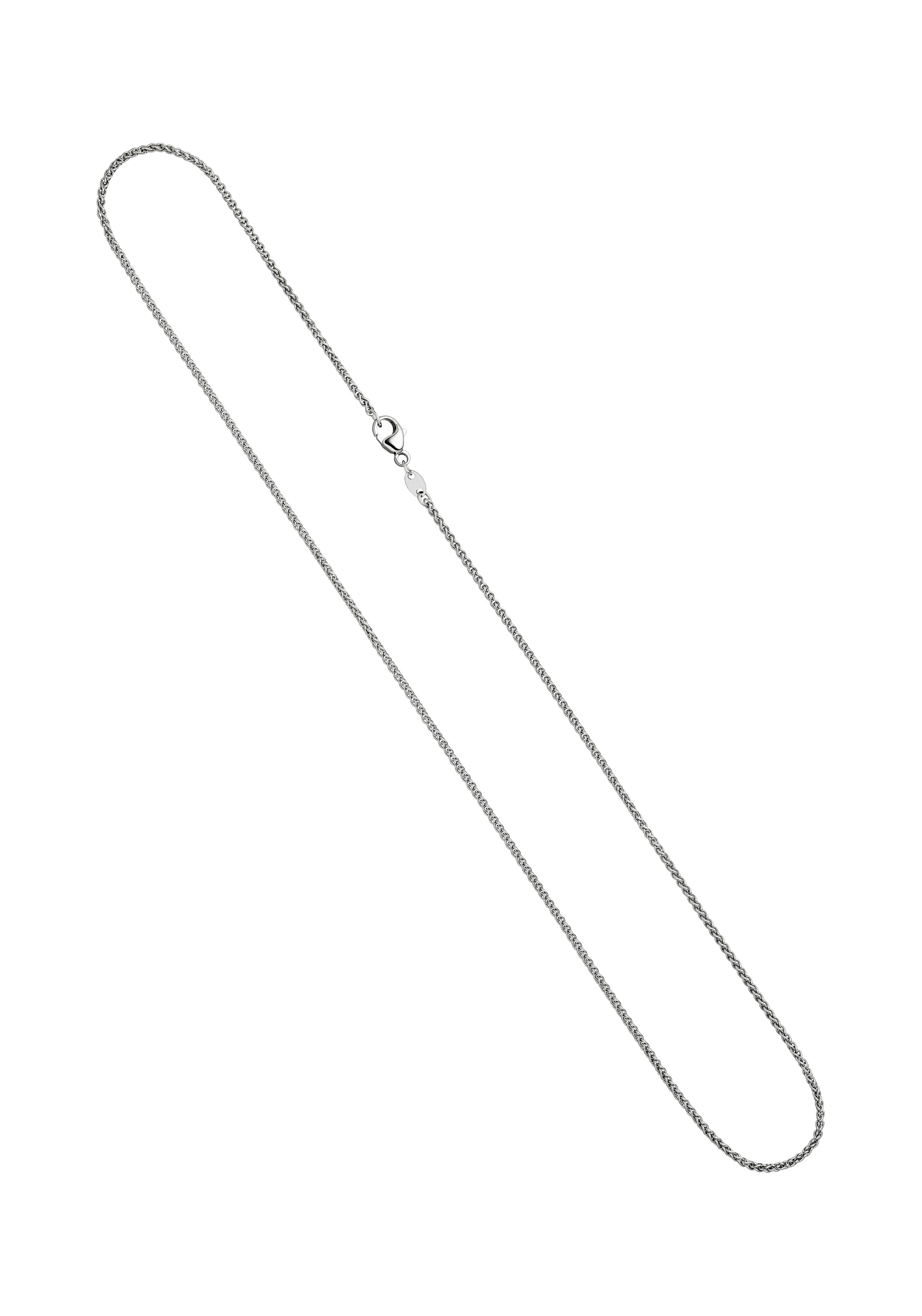 Goldkette JOBO "Zopfkette 1,0 mm" Gr. 45, weißgold 333, Halsketten, Damen, 45cm, Weißgold 333, Goldkette, 8 Karat 333 Weißgold