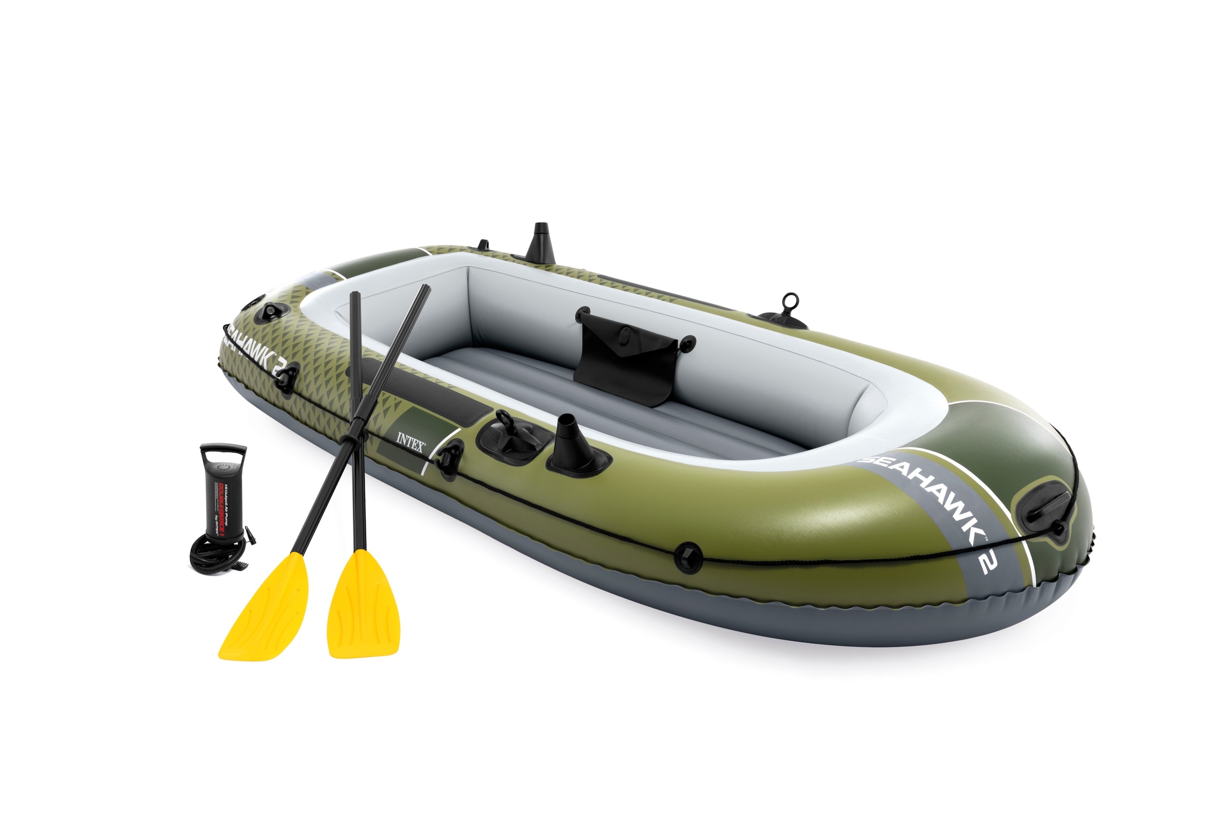 INTEX Schlauchboot "Seahawk 2 Zwei Personen Boot-Set", B:114cm H:41cm L:236cmgrün, Kleinboote