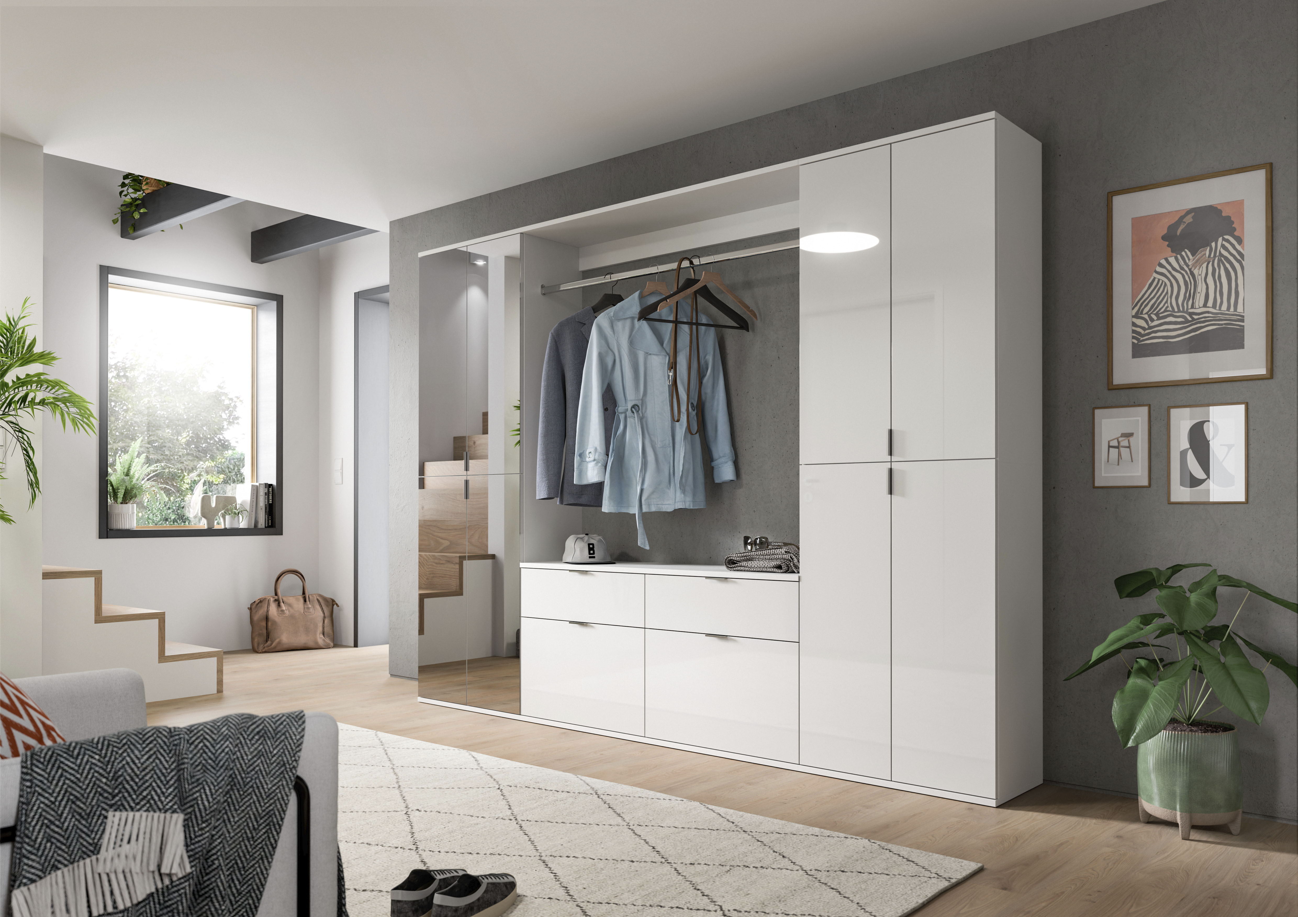 INOSIGN Mehrzweckschrank "Trondheim, Höhe 193 cm, 4 Türen, 9 Fächer, 7 Einl günstig online kaufen