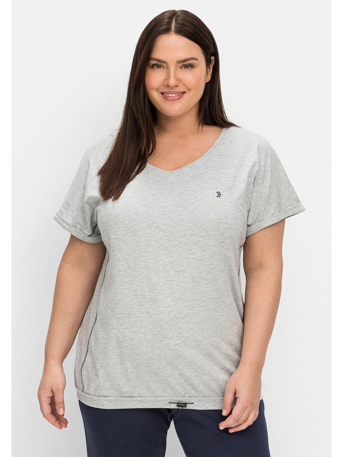 Sheego T-Shirt »Große Größen«, kaufen Saumbund elastischem für | mit BAUR