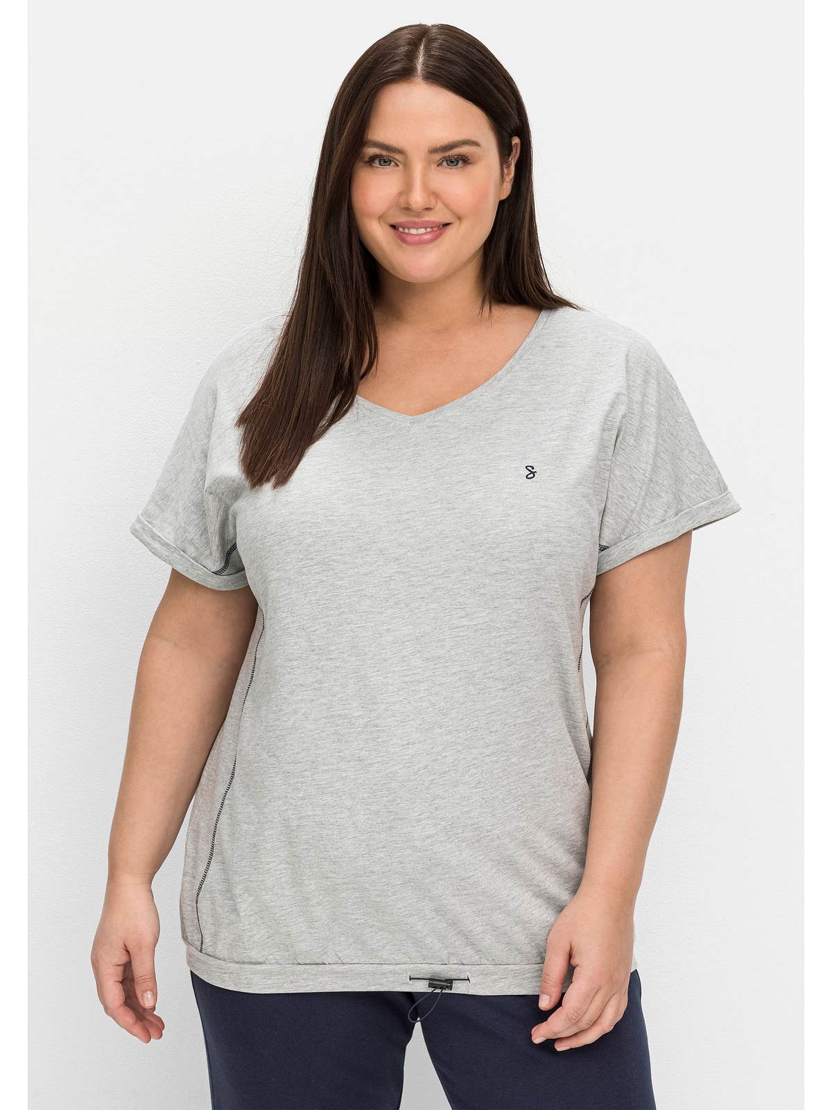BAUR bestellen Sheego mit T-Shirt | aufwendigen Größen«, »Große Biesen in Wickeloptik, online