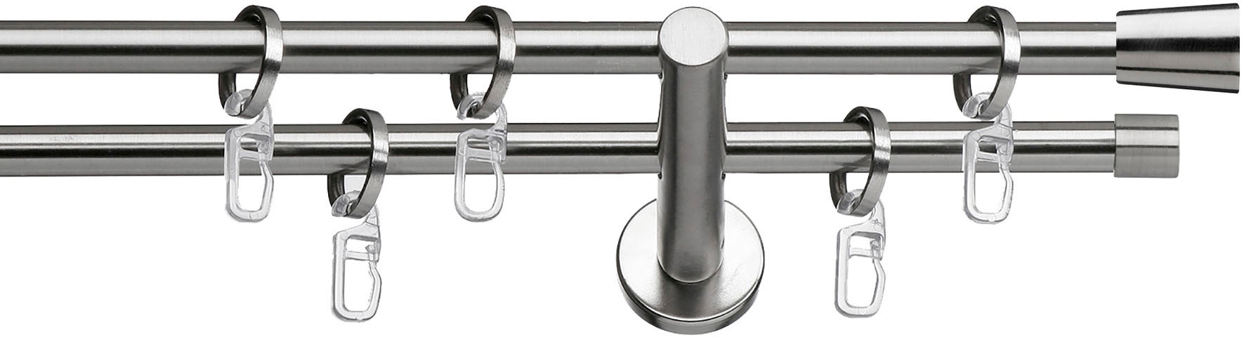 indeko Gardinenstange "Granada" Ø 12 mm 2 läufig-läufig Fixmaß Komplett-Set günstig online kaufen