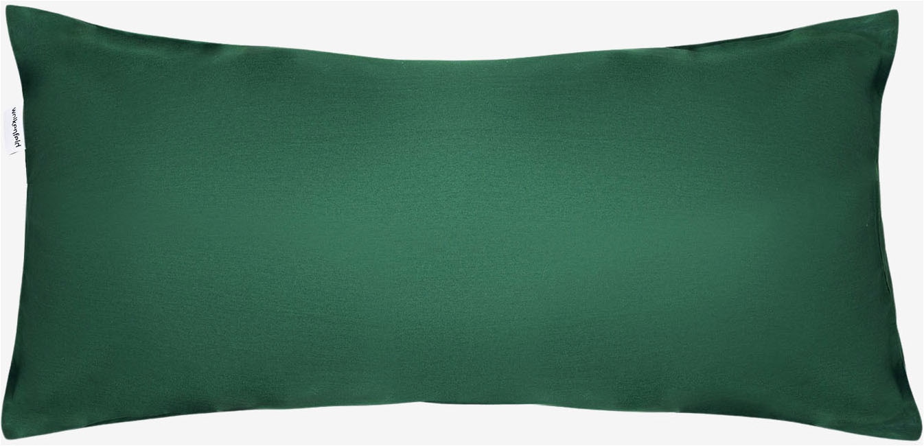 Wolkenfeld Kissenbezug "Mako-Satin Baumwolle Kopfkissenbezug - Premium Kissenbezug" Größe 80x80 und 40x80 cm; versteckter Reißverschluss