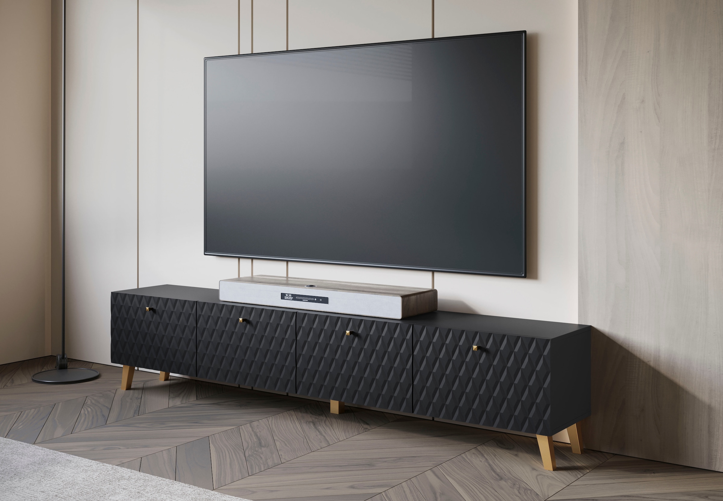 INOSIGN Lowboard »PHUKET«, TV-Board mit Strukturfront, Breite ca. 190 cm