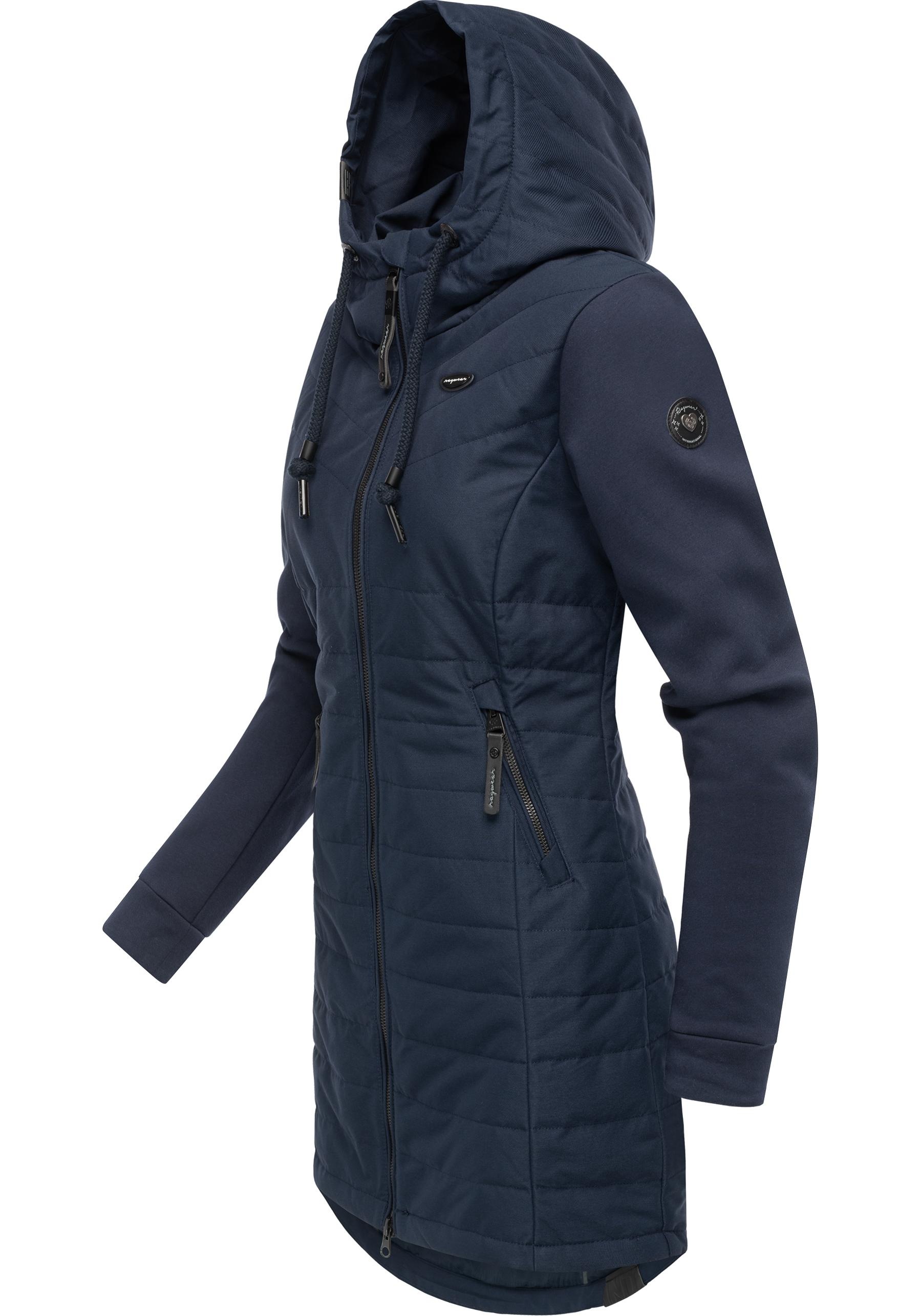 Ragwear Steppmantel "Lucinda Long" Mantel aus modernem Materialmix mit Kapu günstig online kaufen