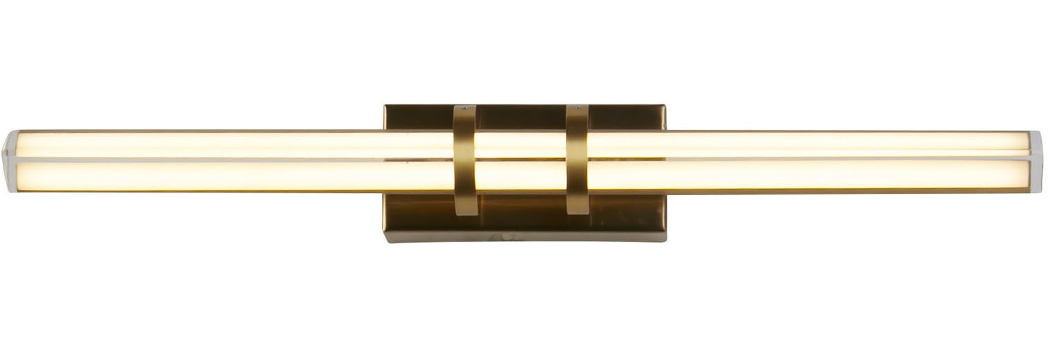 SEARCHLIGHT LED Wandleuchte "Parma-LED-Wandleuchte, Satiniertes Messing und klares Glas", H: 5,5cm, 1 Stk.satinmessingfarben, klar, Leuchten