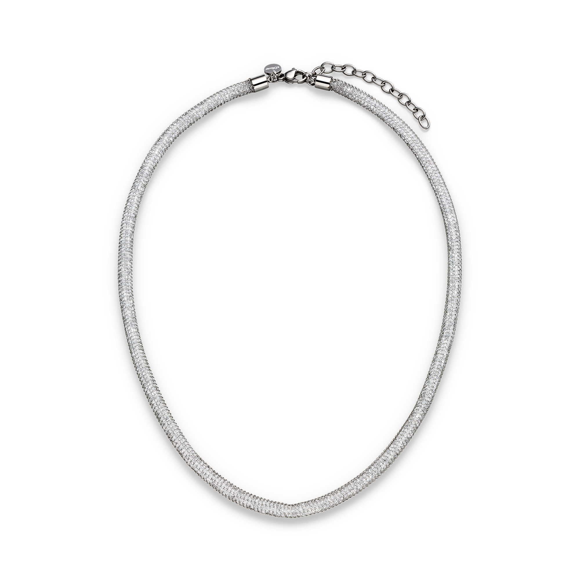 s.Oliver Edelstahlkette »Schmuck Geschenk Edelstahl Halskette Sparkle Mesh« mit Zirkonia (synth.)