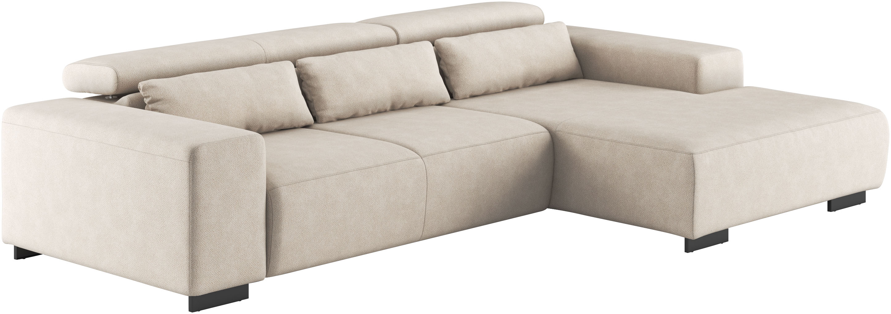 Thumbnail - COTTA Ecksofa "Side L-Form, mit Kopfteilverstellung & 3 Nierenkissen", optional motorische Sitztiefenverstellung