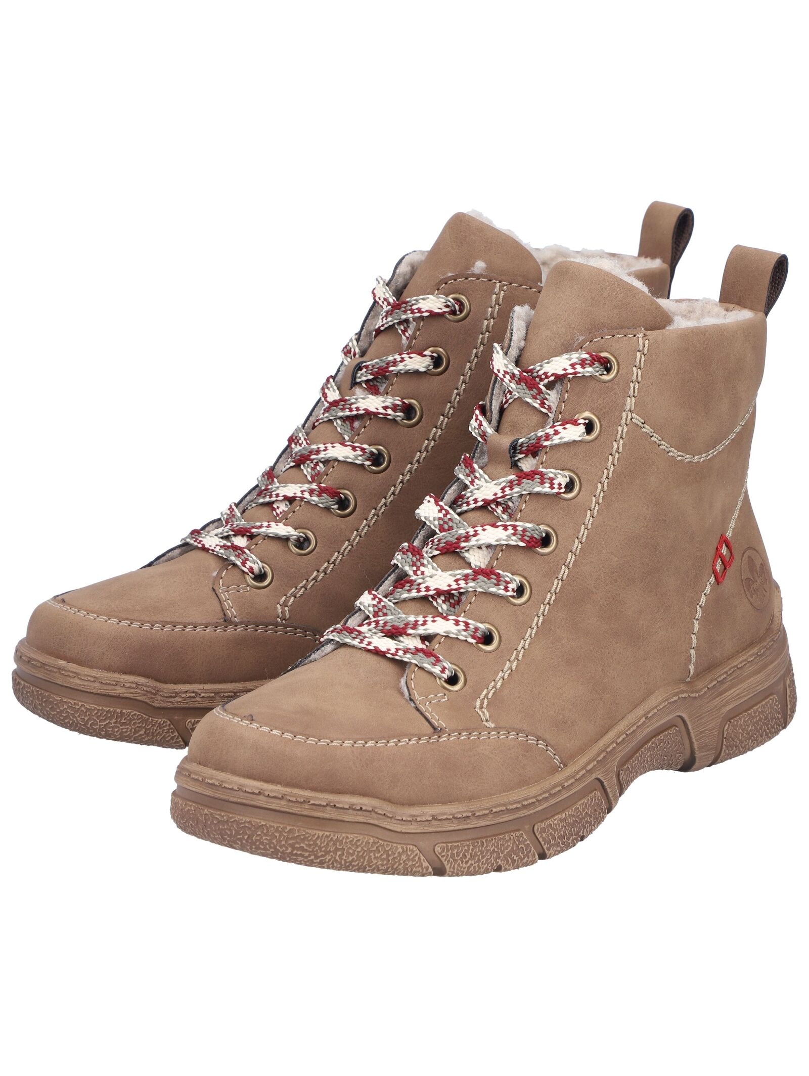 Schnürstiefelette RIEKER "Rieker Stiefelette Lederimitat", Damen, Gr. 37, wood, Lederimitat, Schuhe Schnürstiefelette 3