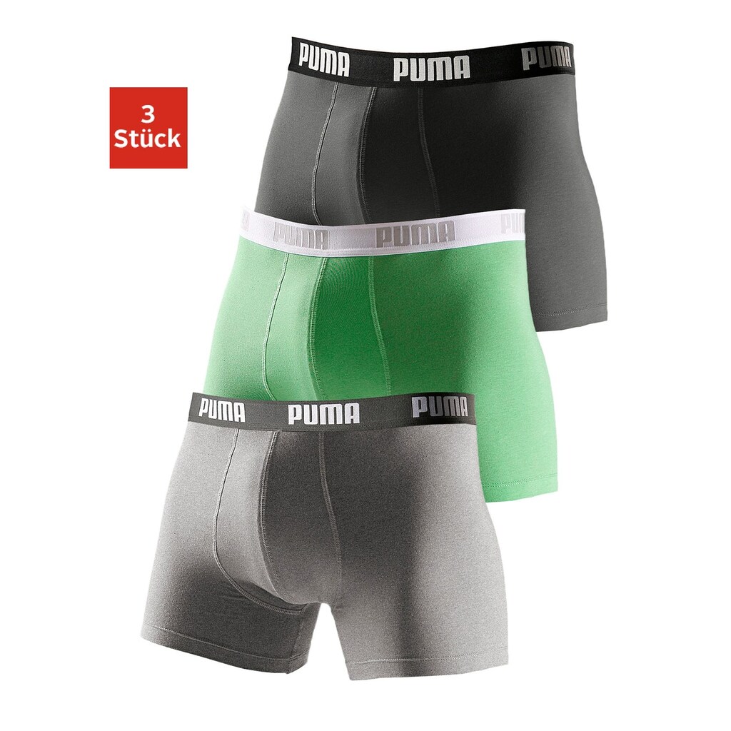 PUMA Boxer, (Packung, 3 St.), mit Marken-Logo im Bund