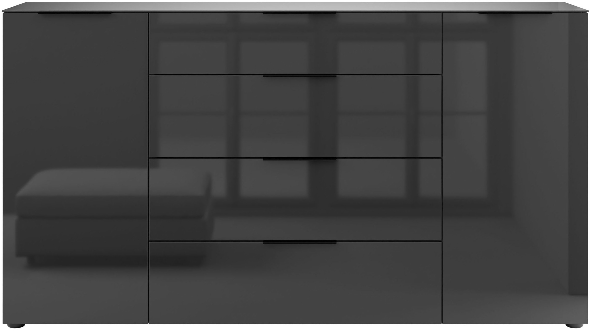 Manjana Möbel Kommode "Style" mit Glasfronten, in zwei Breiten verfügbar, 180 cm oder 225 cm