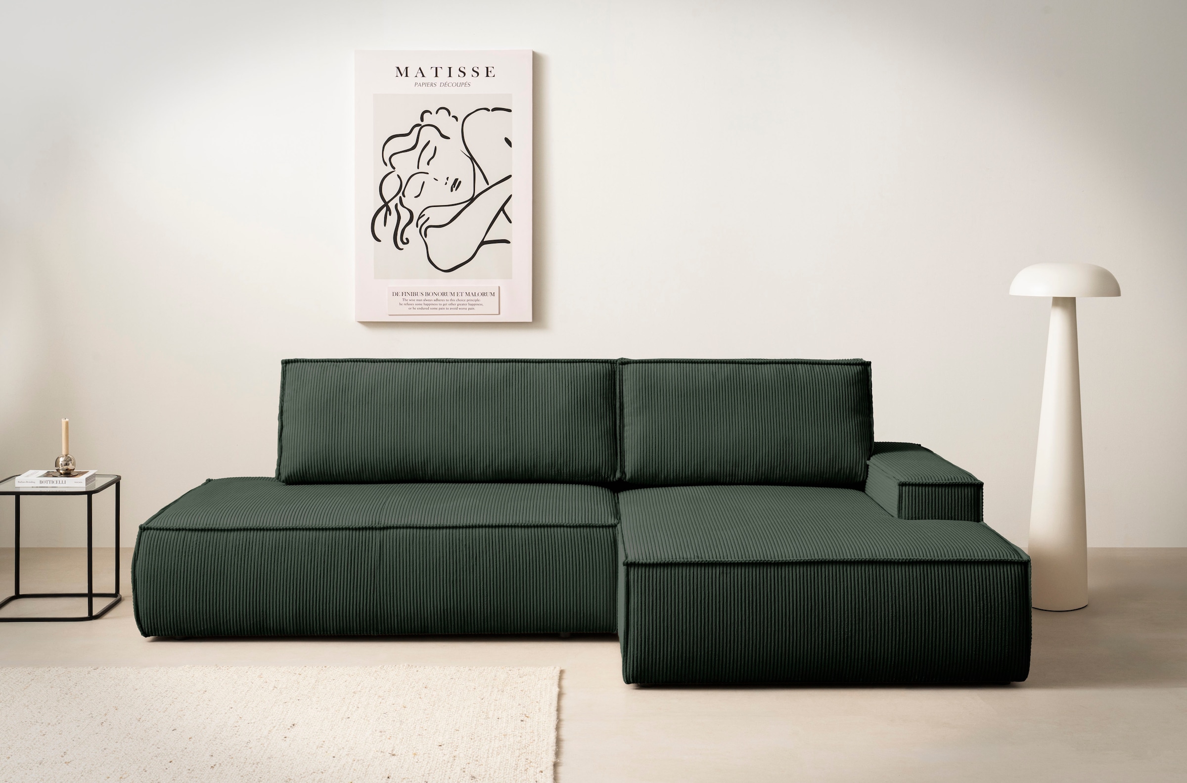Home affaire Ecksofa "SHERWOOD, Schlafsofa in L-Form offen (275cm), Cord, L günstig online kaufen