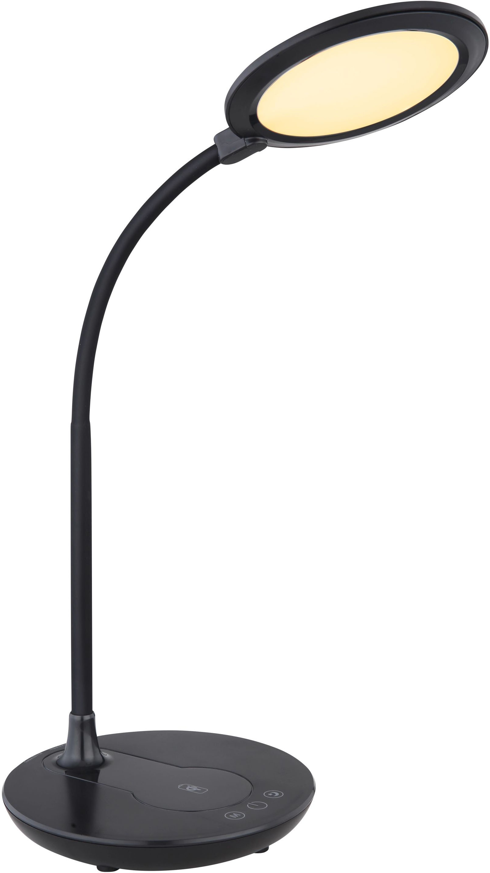 GLOBO LIGHTING LED Tischleuchte »REGINA« LED-Modul 1 Stk. warmweiß - kaltweiß Schreibtischlampe, Büro, Flexo, Wireless Ladefunktion