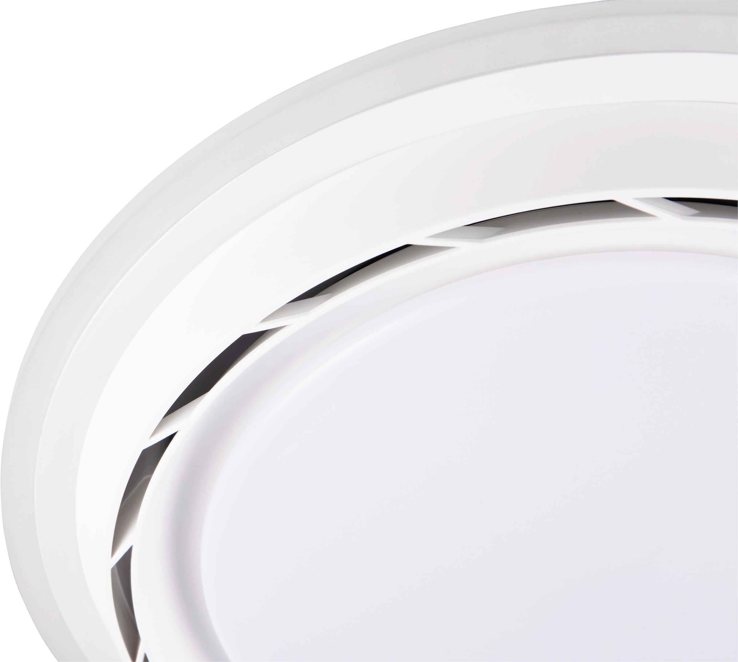REALITY Leuchten LED Deckenleuchte »SAARELA mit Ventilator, unauffälliger Deckenventilator mit Licht 18W« LED-Board 1 Stk. Farbwechsler | warmweiß - kaltweiß 6-Stufen Ventilator Vor- & Rücklauf, Fernbedienung CCT dimmbar Memory
