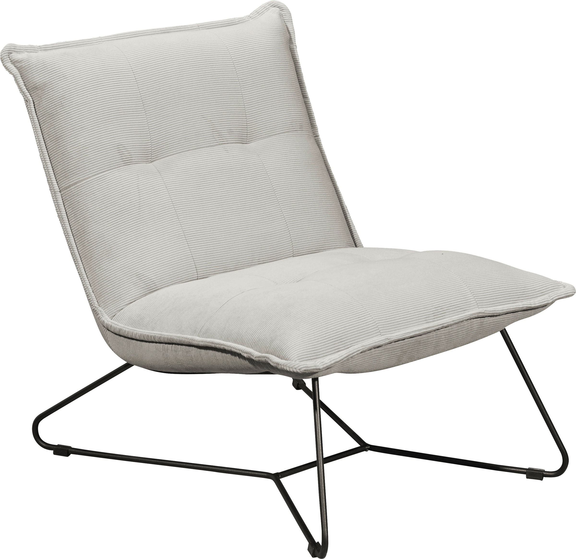 Thumbnail - ED EXCITING DESIGN Sessel "Vico" mit Design-Gestell aus schwarzem Metall, in Cord
