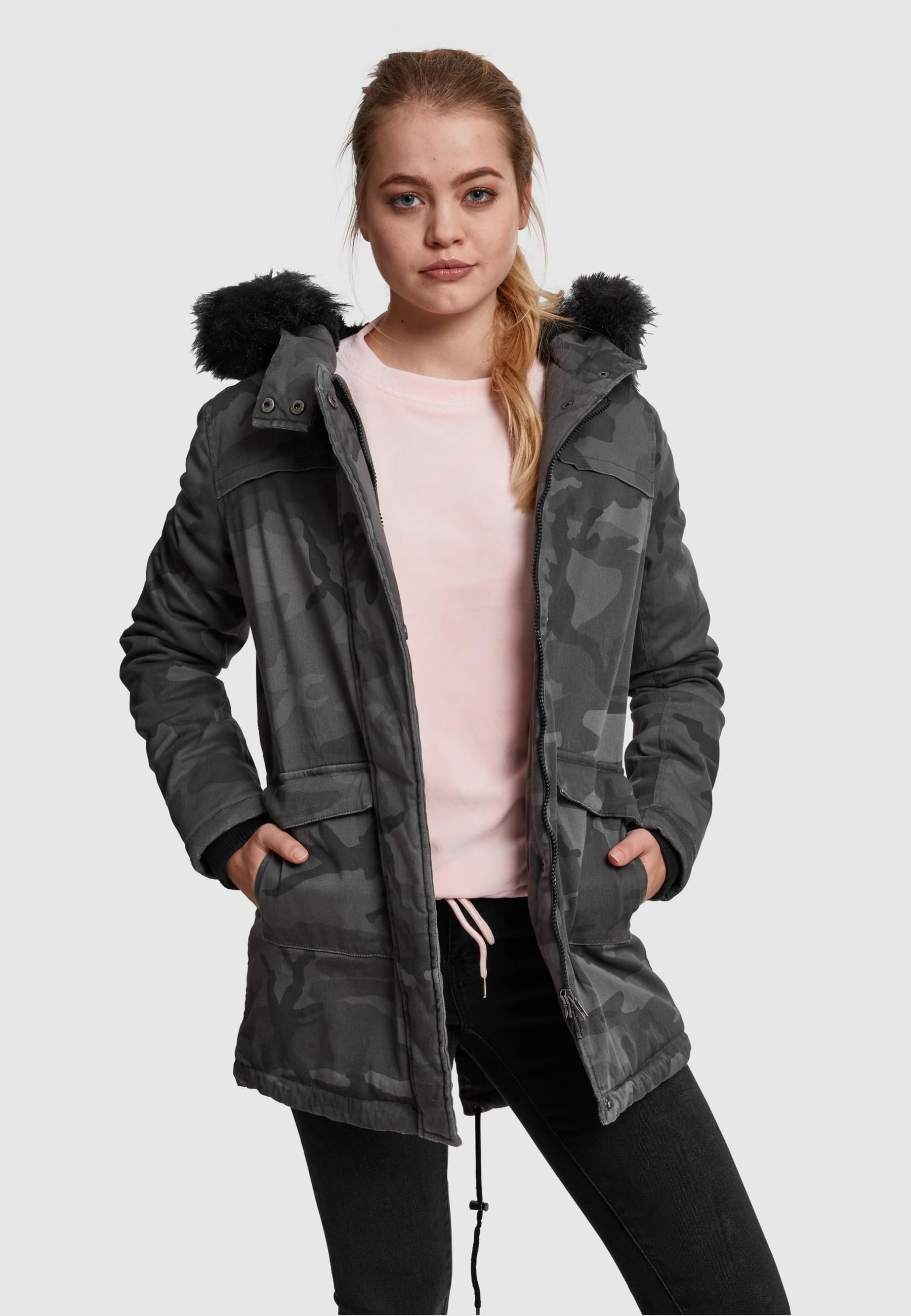 URBAN CLASSICS Parka »Urban Classics Damen Ladies Overdyed Camo Parka«, (1 St.), mit Kapuze
