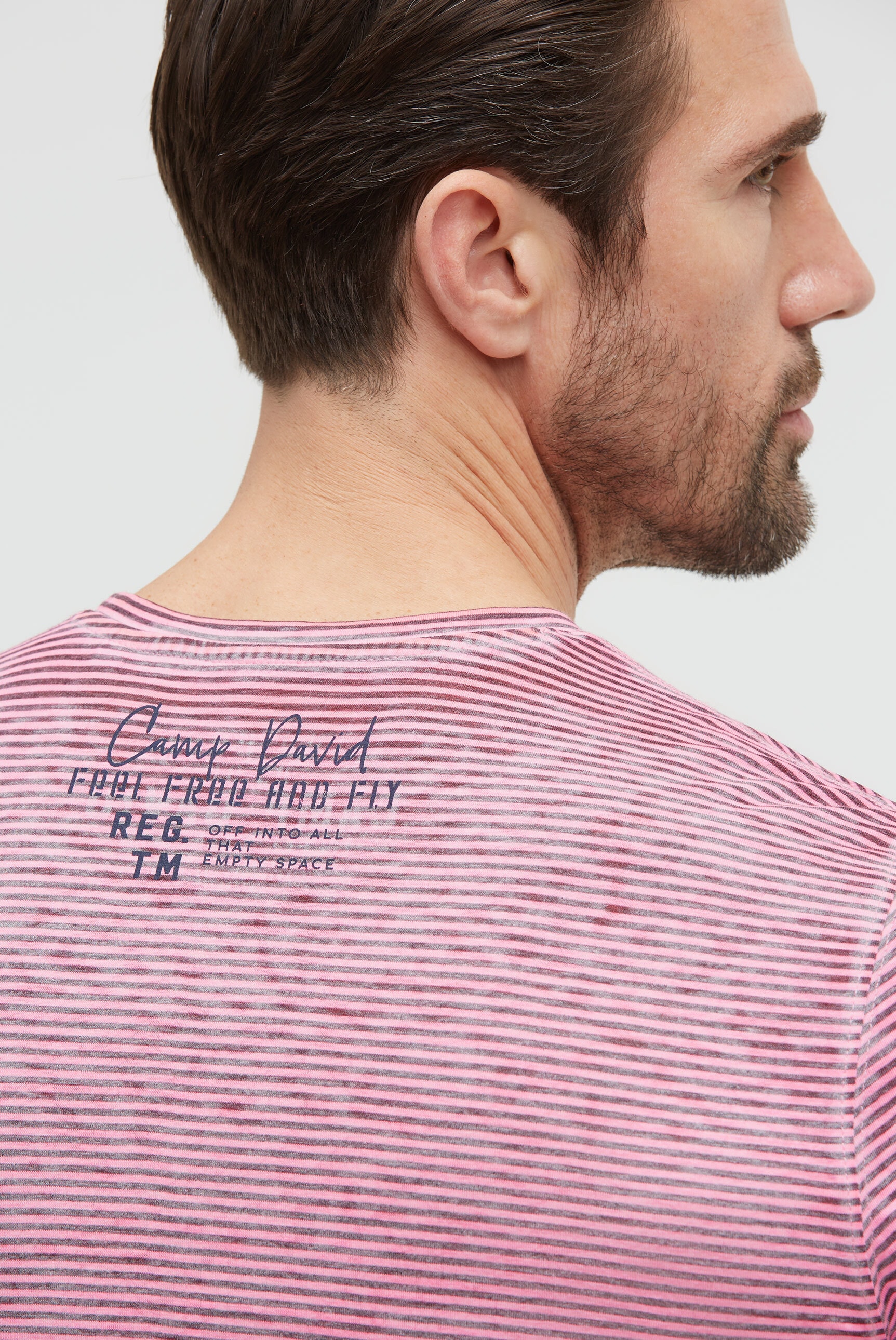 CAMP DAVID Rundhalsshirt mit Ausbrenner-Effekten