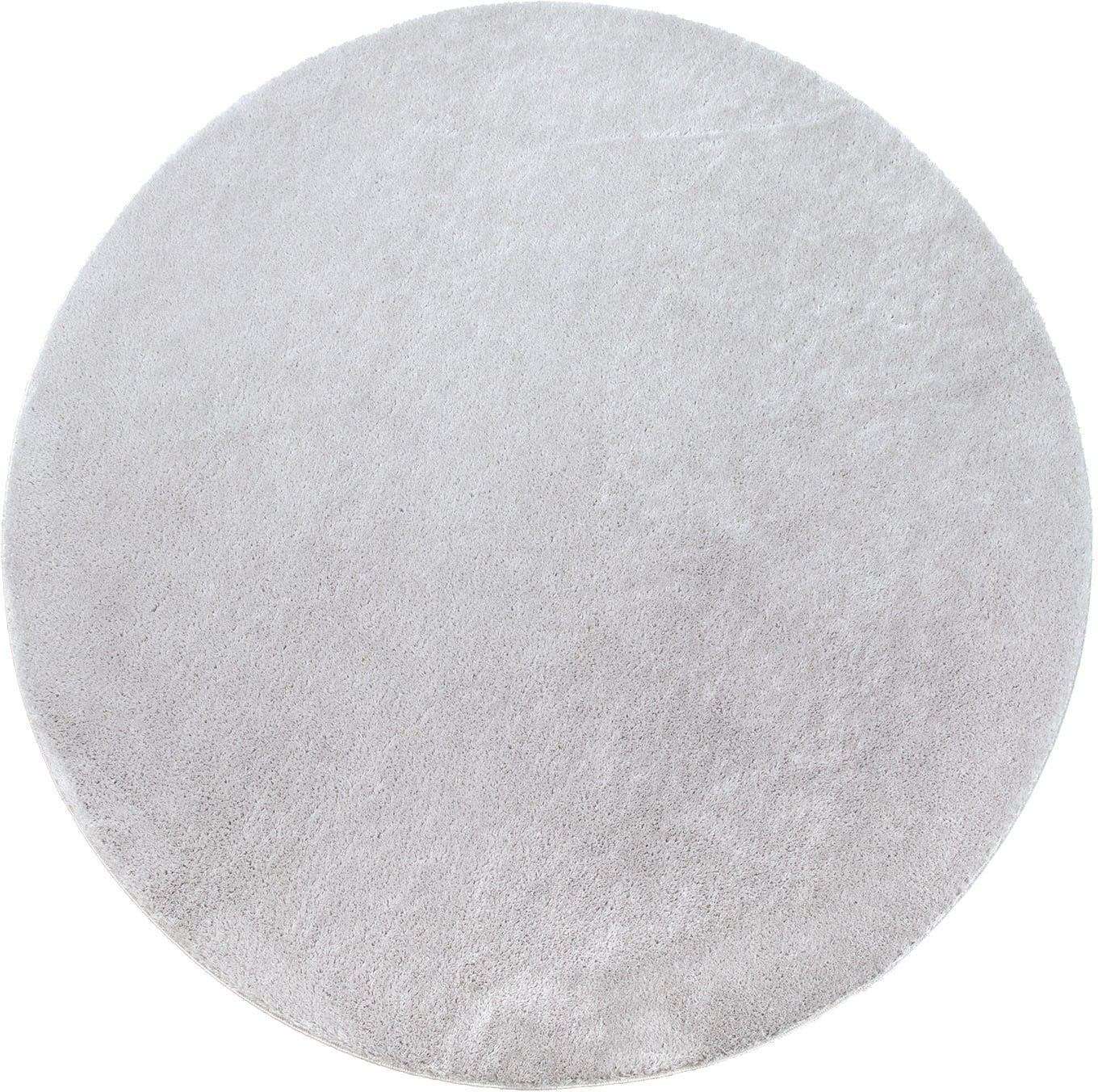 Paco Home Teppich »Cadiz 630« rund 14 mm Höhe Kurzflor, Uni-Farben, besonders weich, waschbar, Wohnzimmer