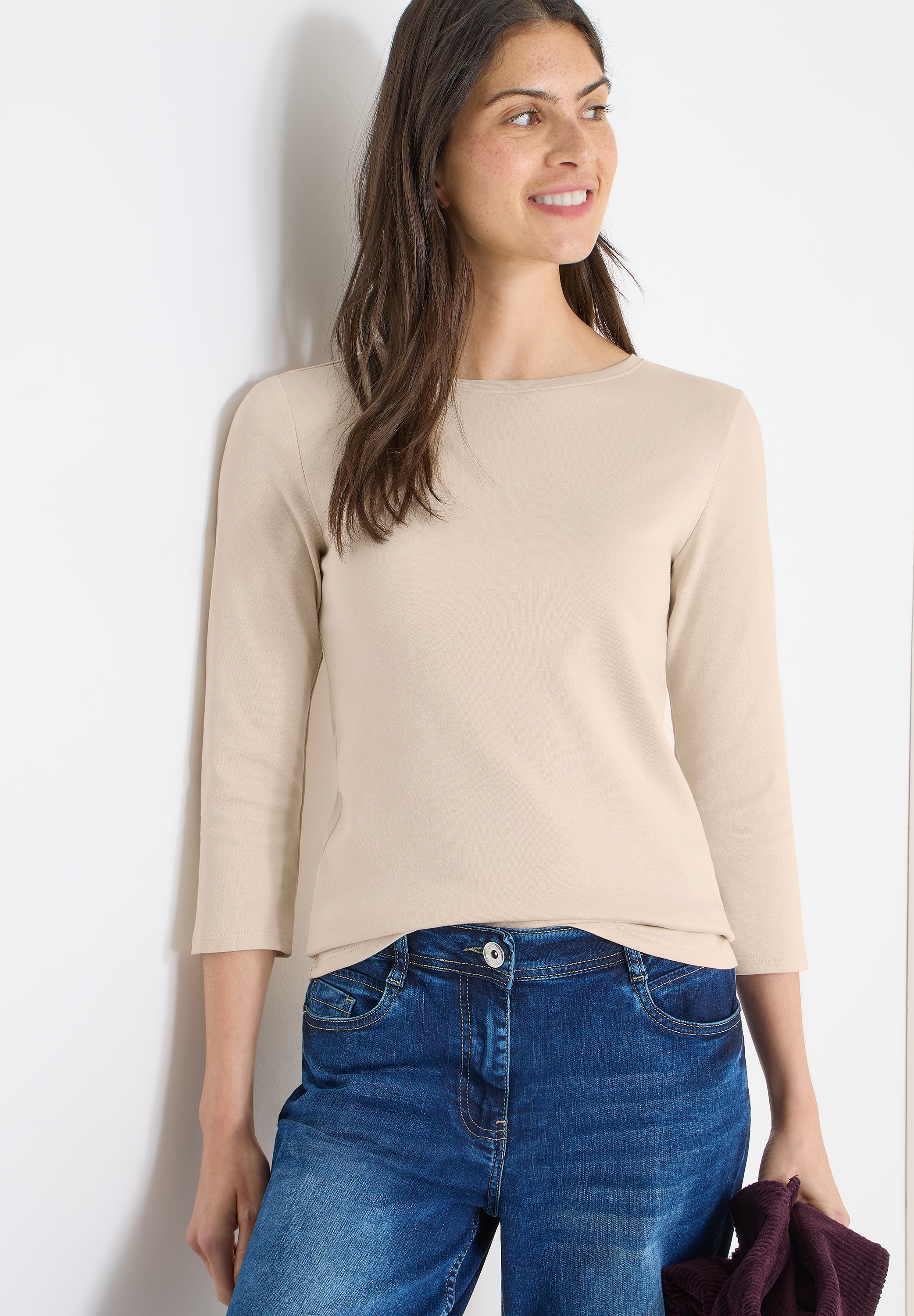 Cecil 3/4-Arm-Shirt aus reiner Baumwolle