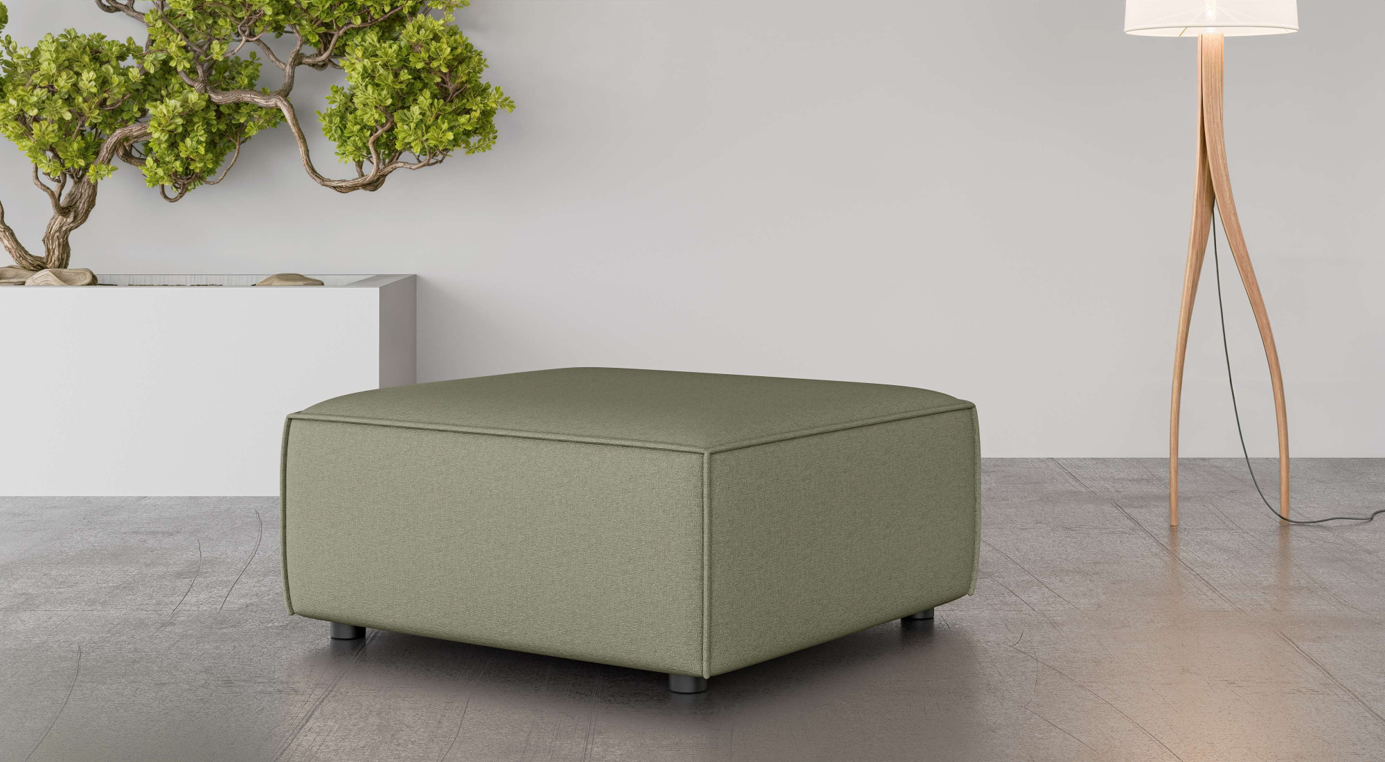 OTTO home Polsterhocker "Polsterhocker Cavan, Maße B/T/H: 90/90/42 cm" passend zur Serie, mit Wellenunterfederung, auch in Bouclé
