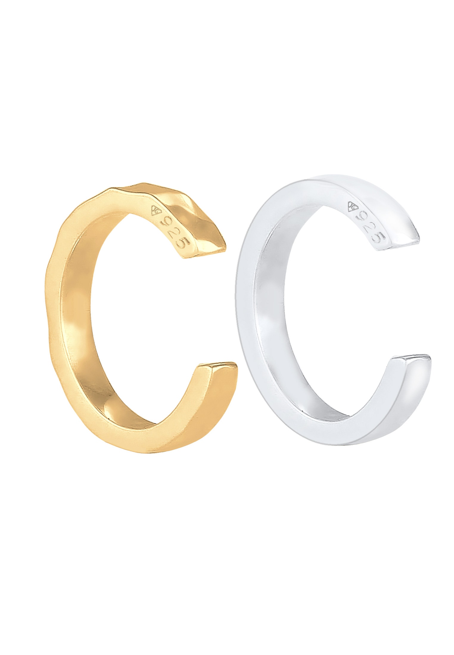 Elli Paar Ohrhaken »Earcuff Set Organic Look 925 Silber«