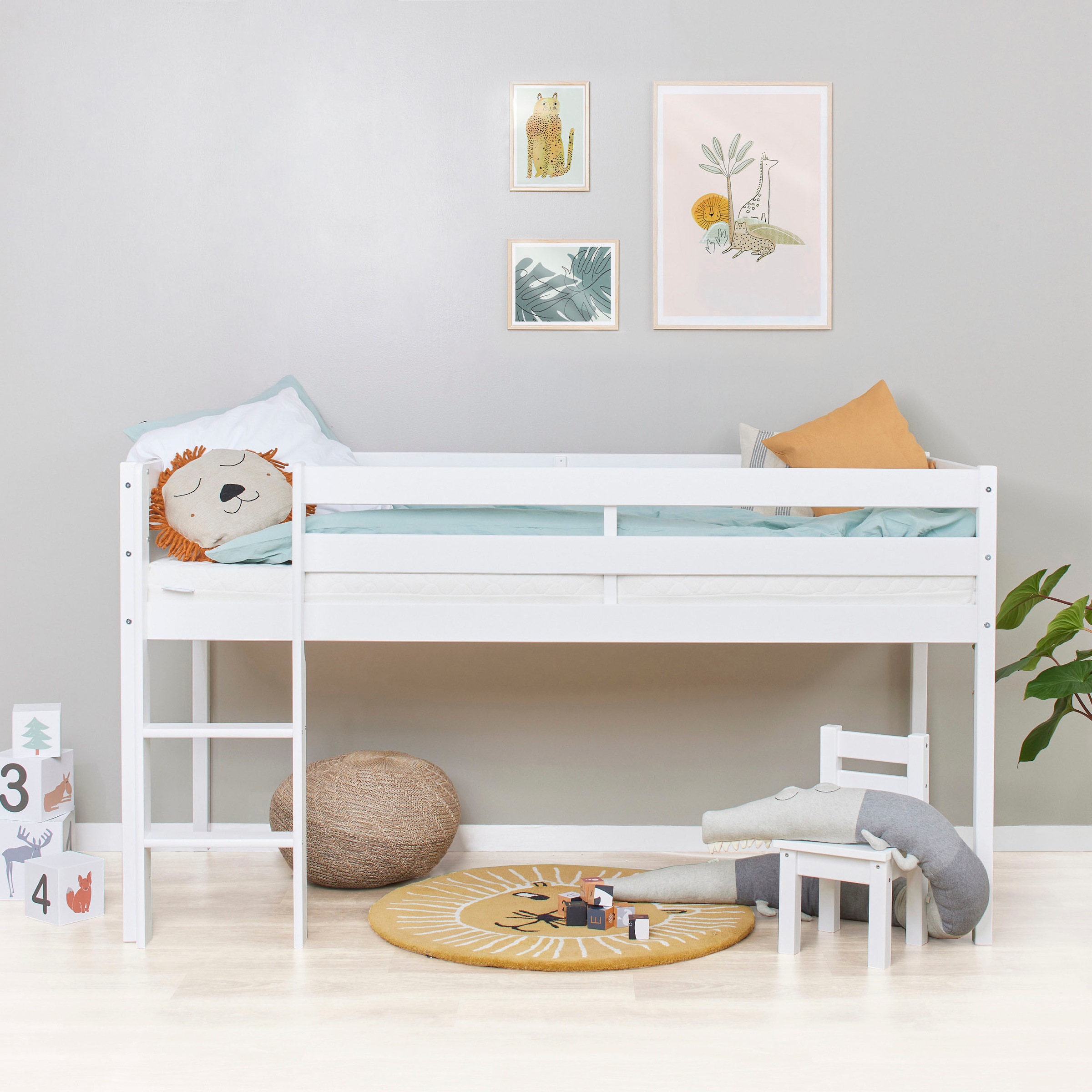 Hoppekids Spielbett »ECO COMFORT, Hochbett, in 2 Einzelbetten teilbar«, Höhe 72cm, Farbe & Größe & Matratze