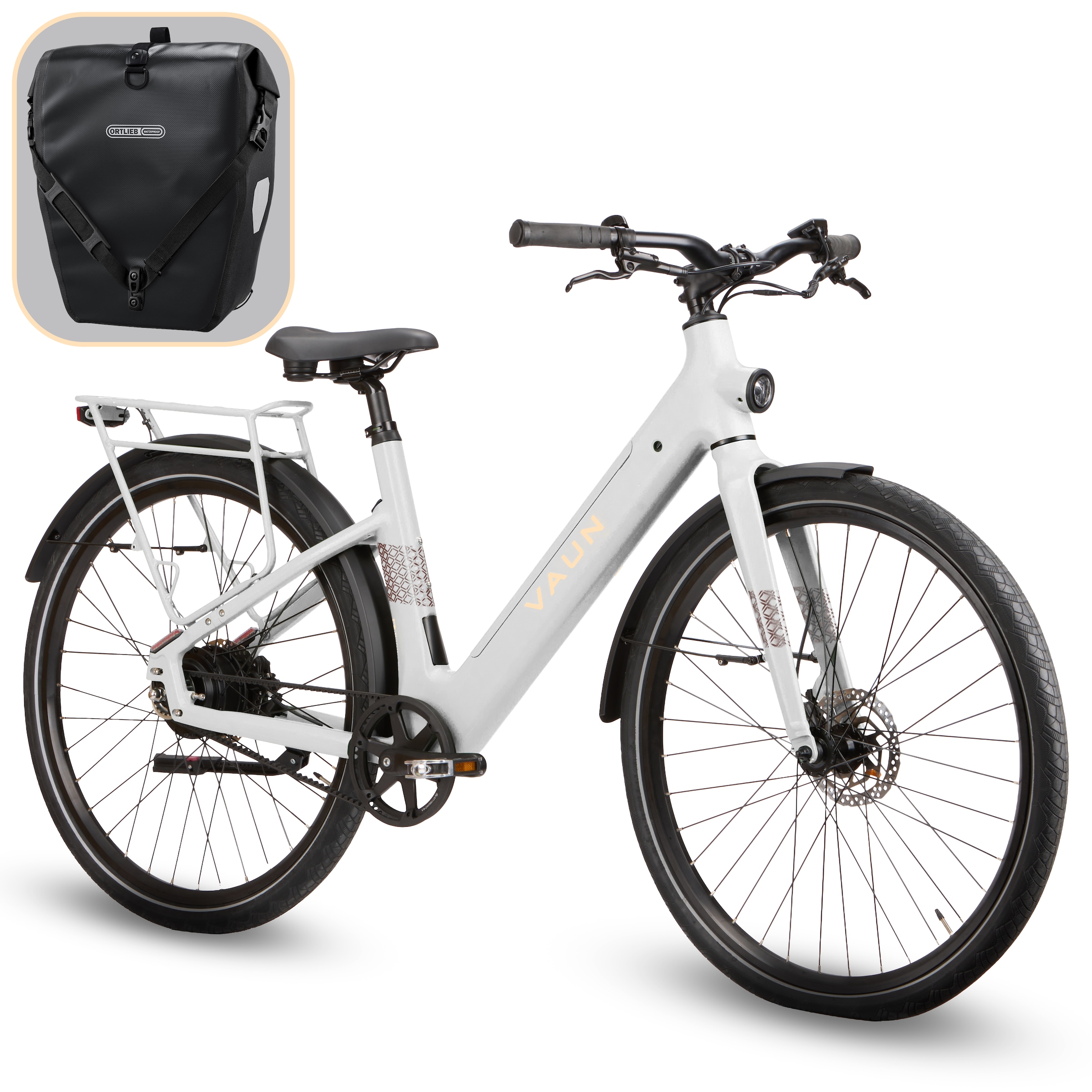 Vaun »VAUN Sight Cityrad mit Ortlieb Tasche« Heckmotor 250 W Elektrofahrrad für Alltag und Einkauf