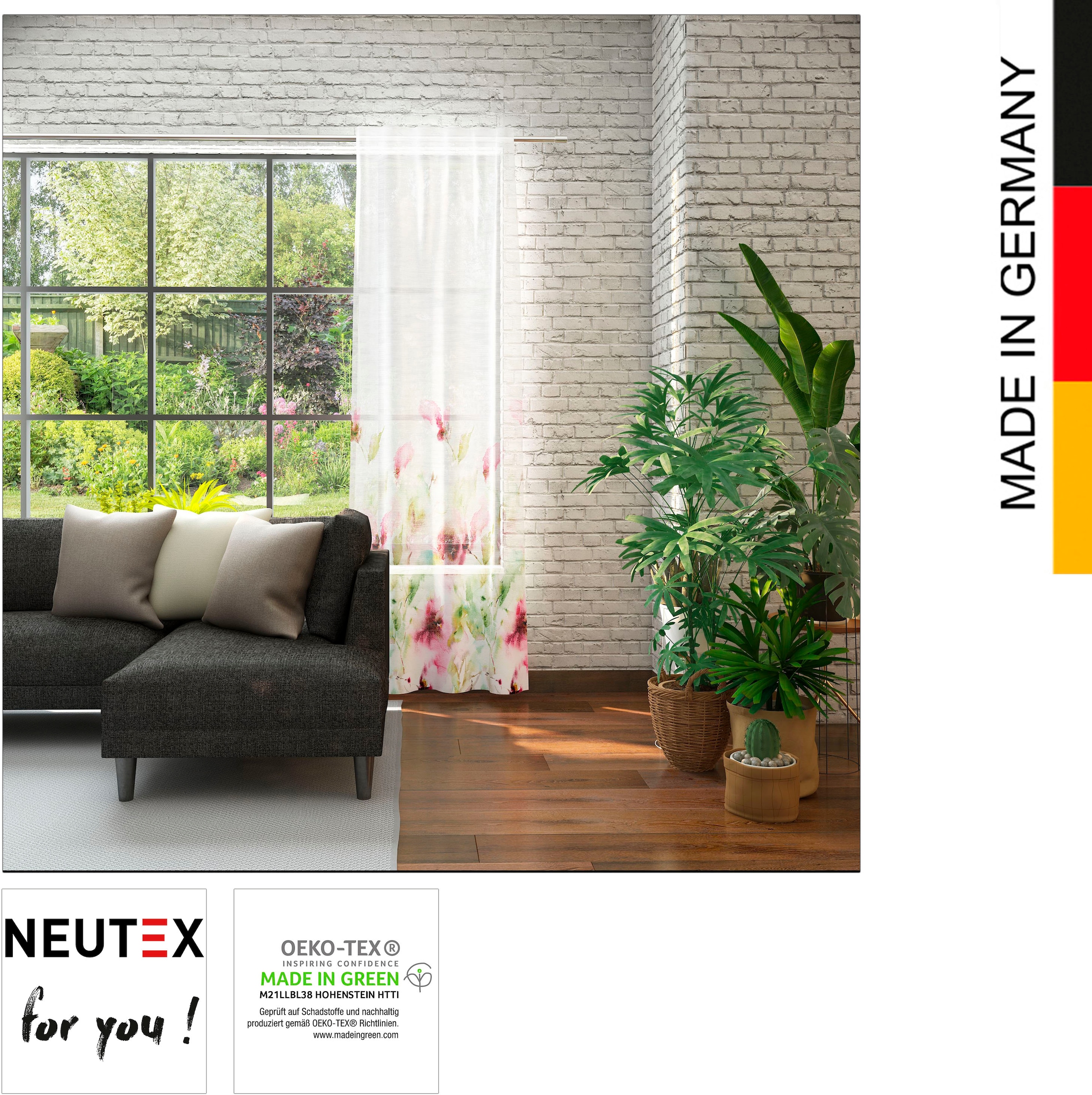 Neutex for you! Vorhang »Lilia«, (1 St.), malerischer Aquarelloptik auf  Rechnung | BAUR