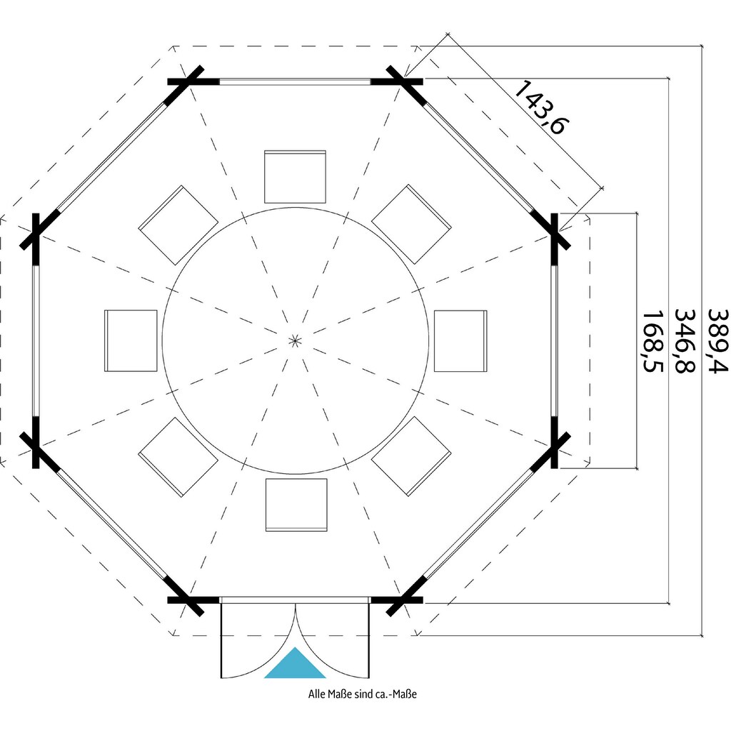 LASITA MAJA Pavillon »Jamaica«, (Set, Inklusive Fussbodenbretter zum verlegen)