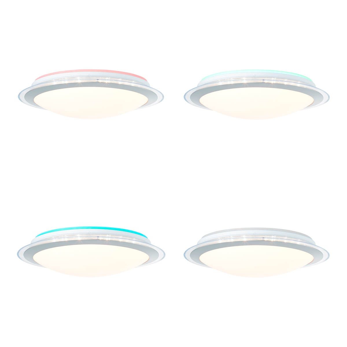 Brilliant Deckenleuchte »Dinos«, 1 flammig, LED Deckenlampe 44cm weiß-silber