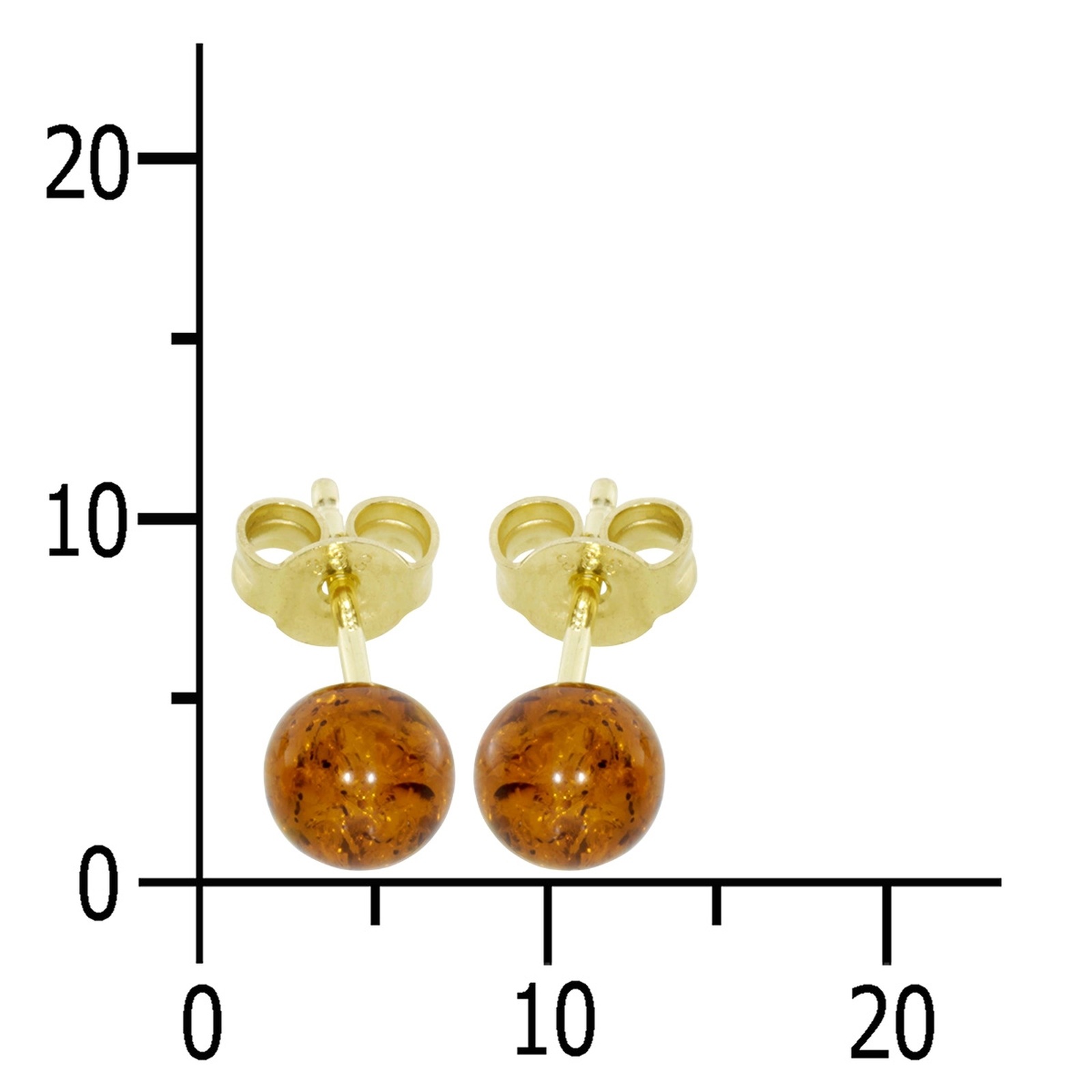 OSTSEE-SCHMUCK Paar Ohrstecker »- Klassisch 6 mm - Gold 333/000 - Bernstein«