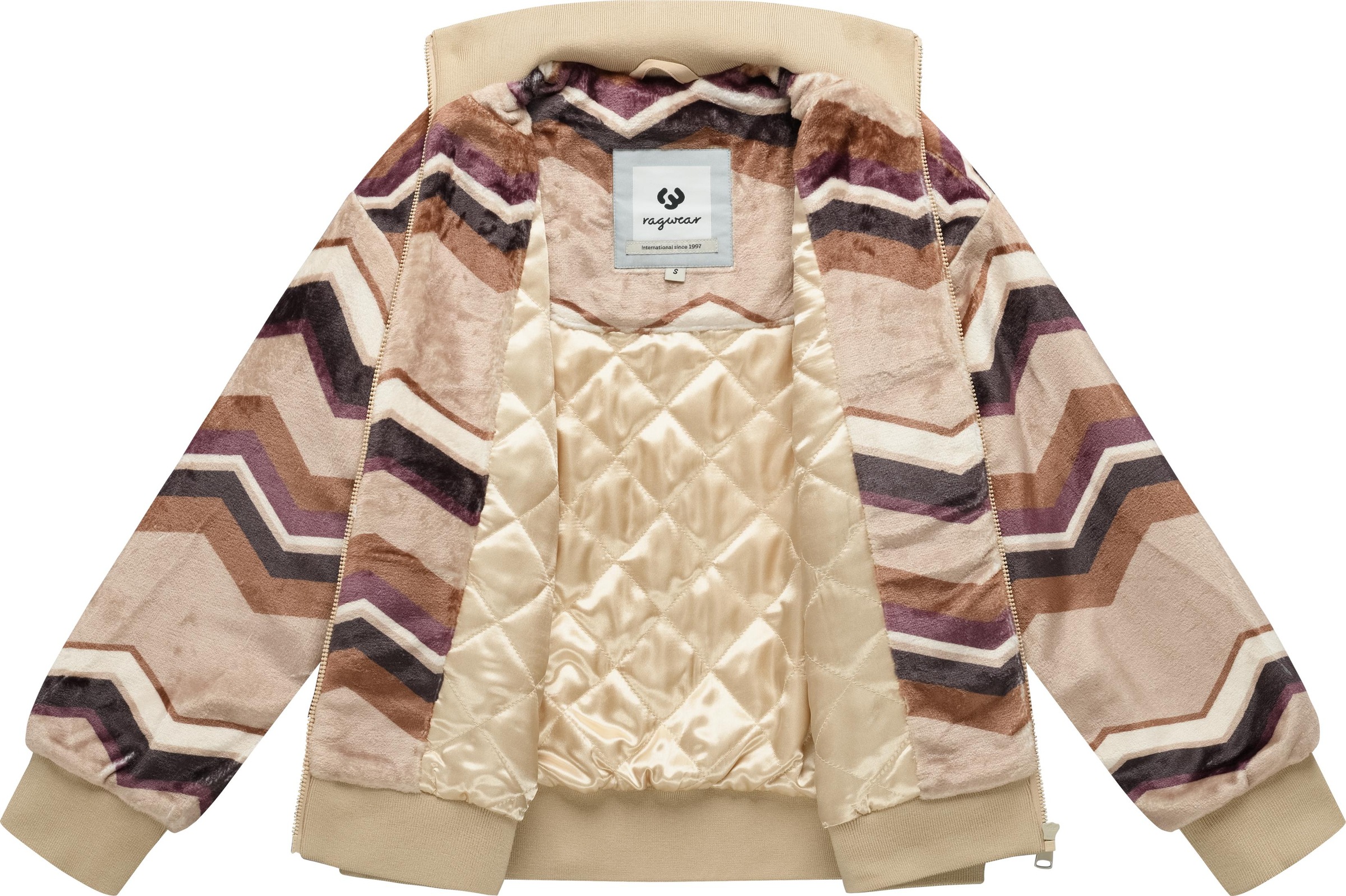 Ragwear Outdoorjacke »Tills Print Y« ohne Kapuze Kuschelige Damen Jacke mit Allover-Print