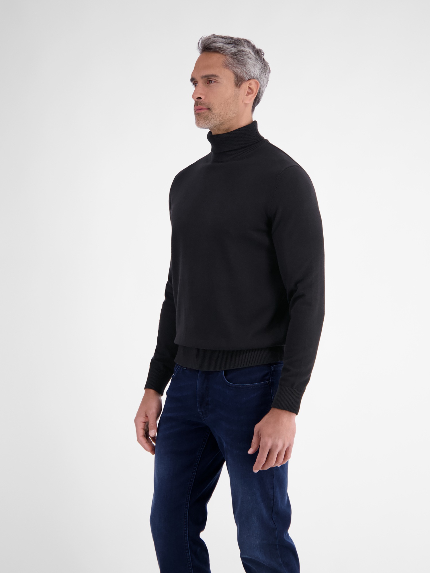 LERROS Rollkragenpullover »Rollkragenpullover mit Rippbündchen aus reiner Baumwolle«