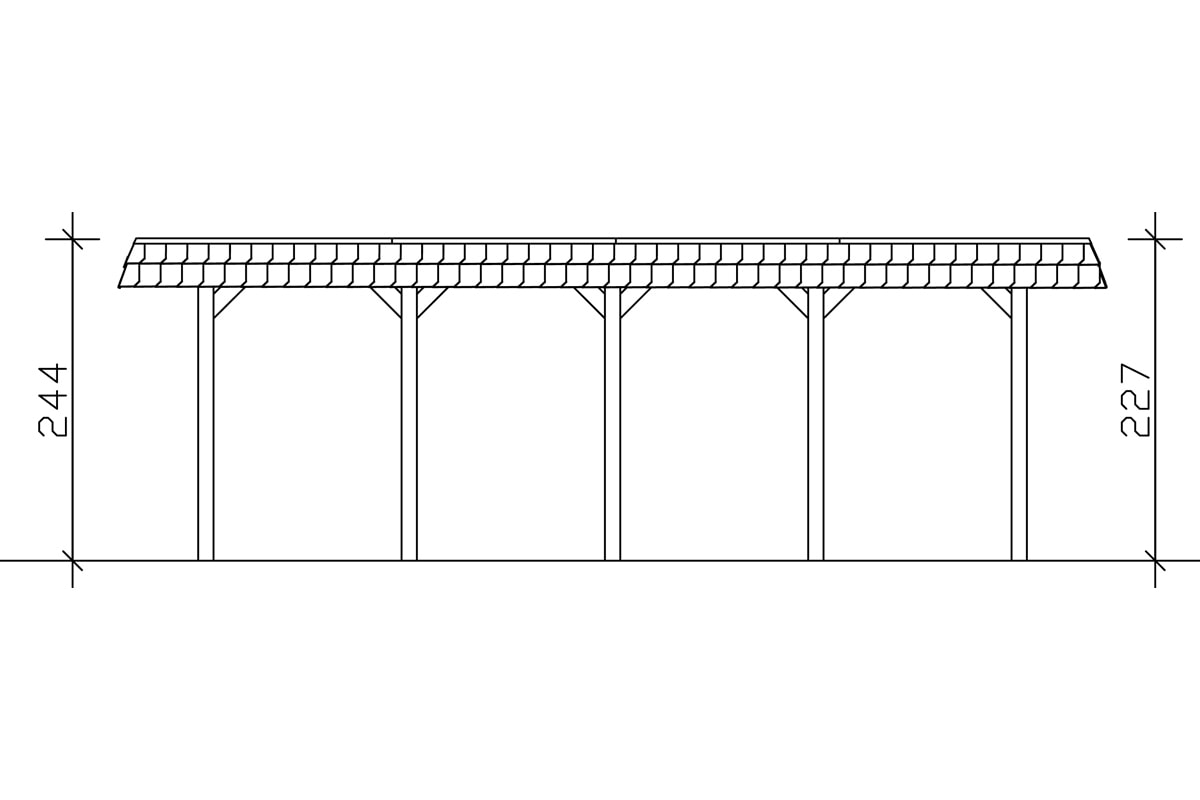 Skanholz Einzelcarport »Spreewald« Massivholz 342 cm grün