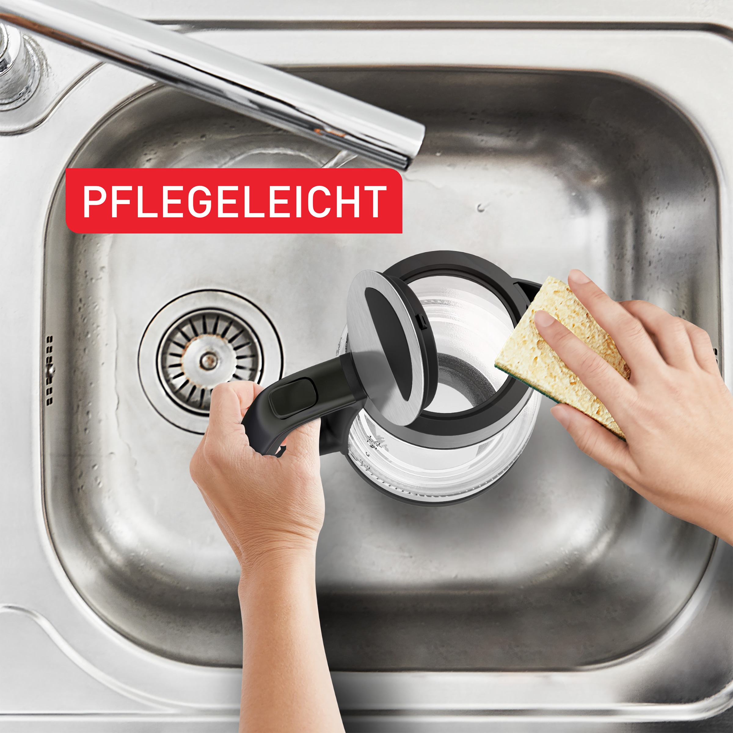 Tefal Wasserkocher »KI6058«, 1,7 l, 2200 W, Deckelöffnung auf Knopfdruck, großes Fassungsvermögen von 1,7 l